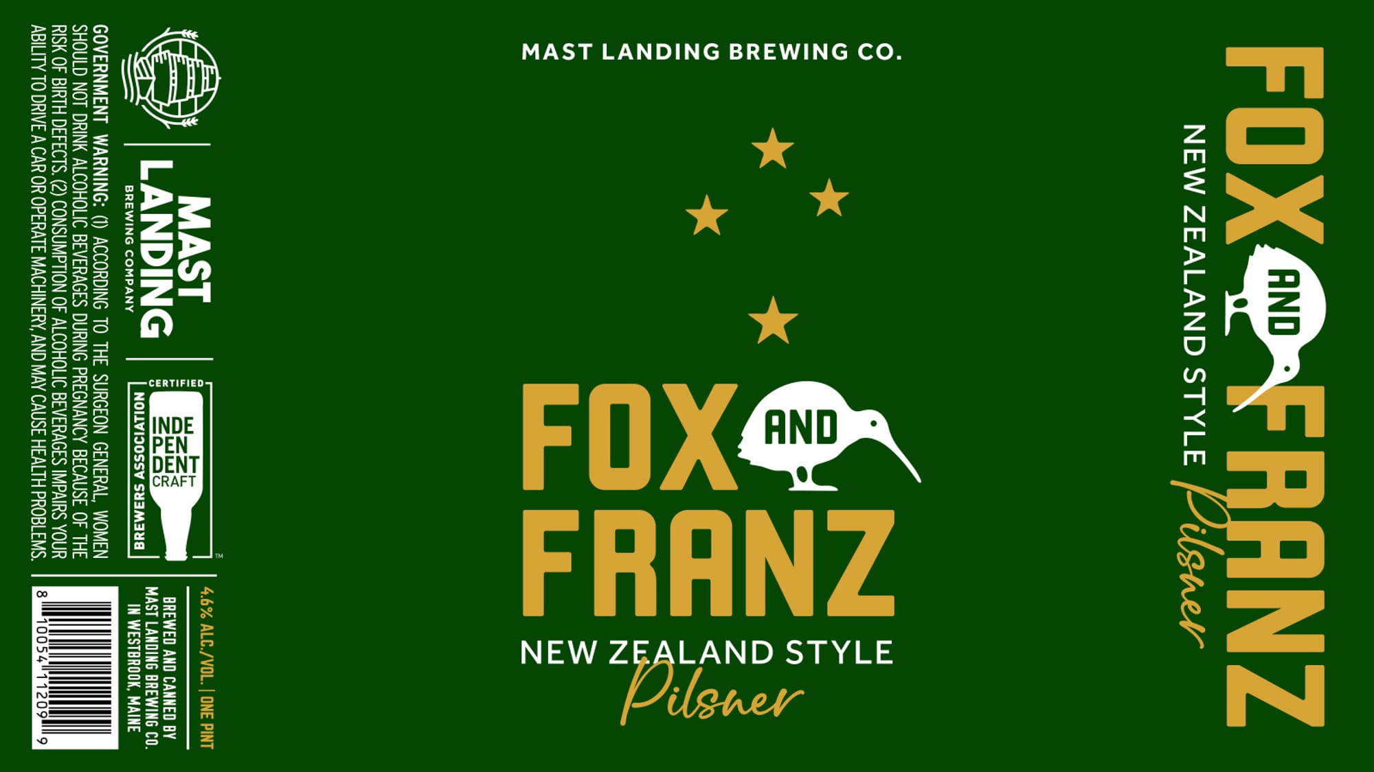 Fox and Franz by Mast Landing Brewing Co. - beer label