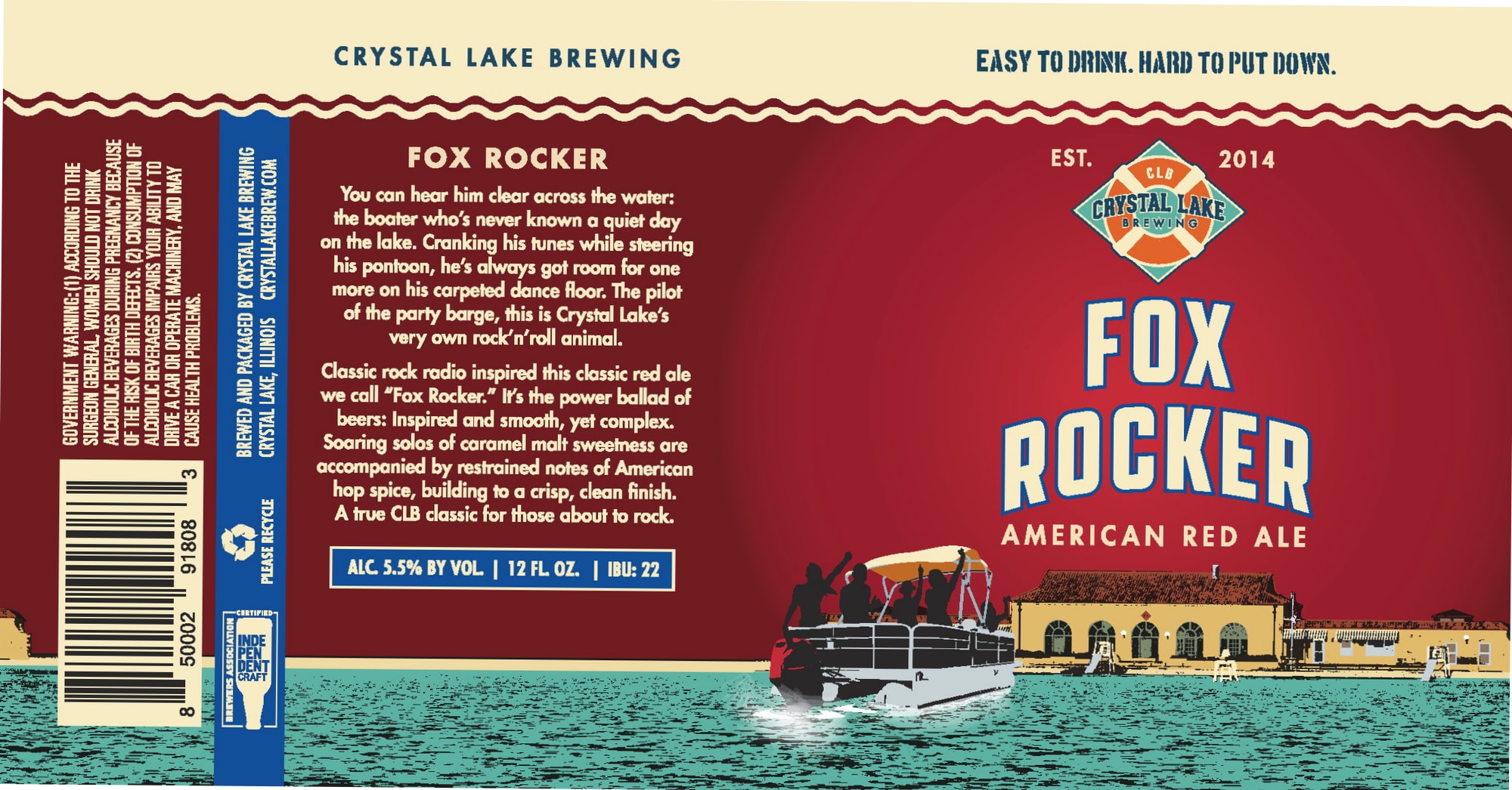 Fox Rocker by Crystal Lake Brewing - beer label