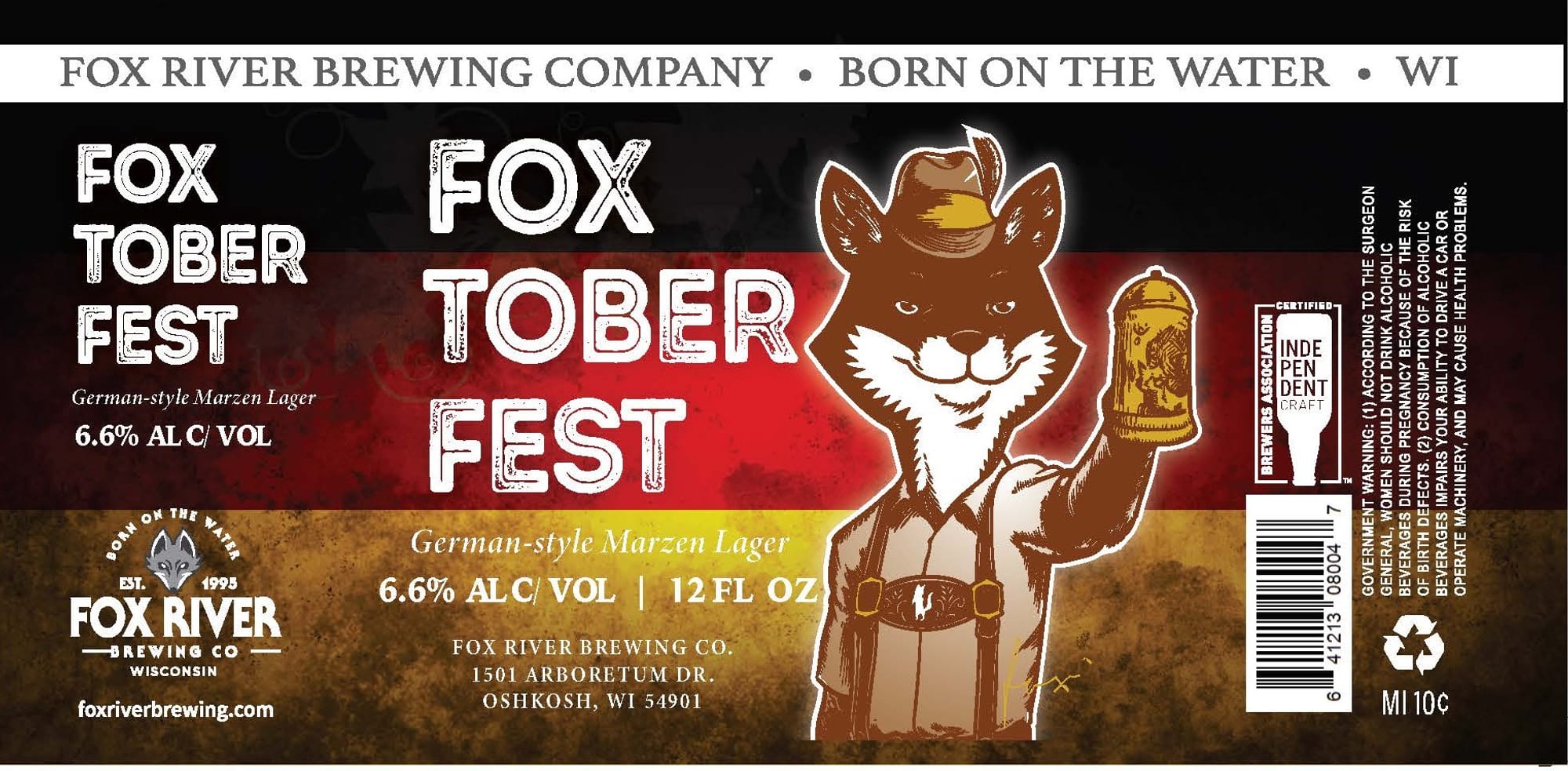 Fox Toberfest by Fox River Brewing Co. - beer label