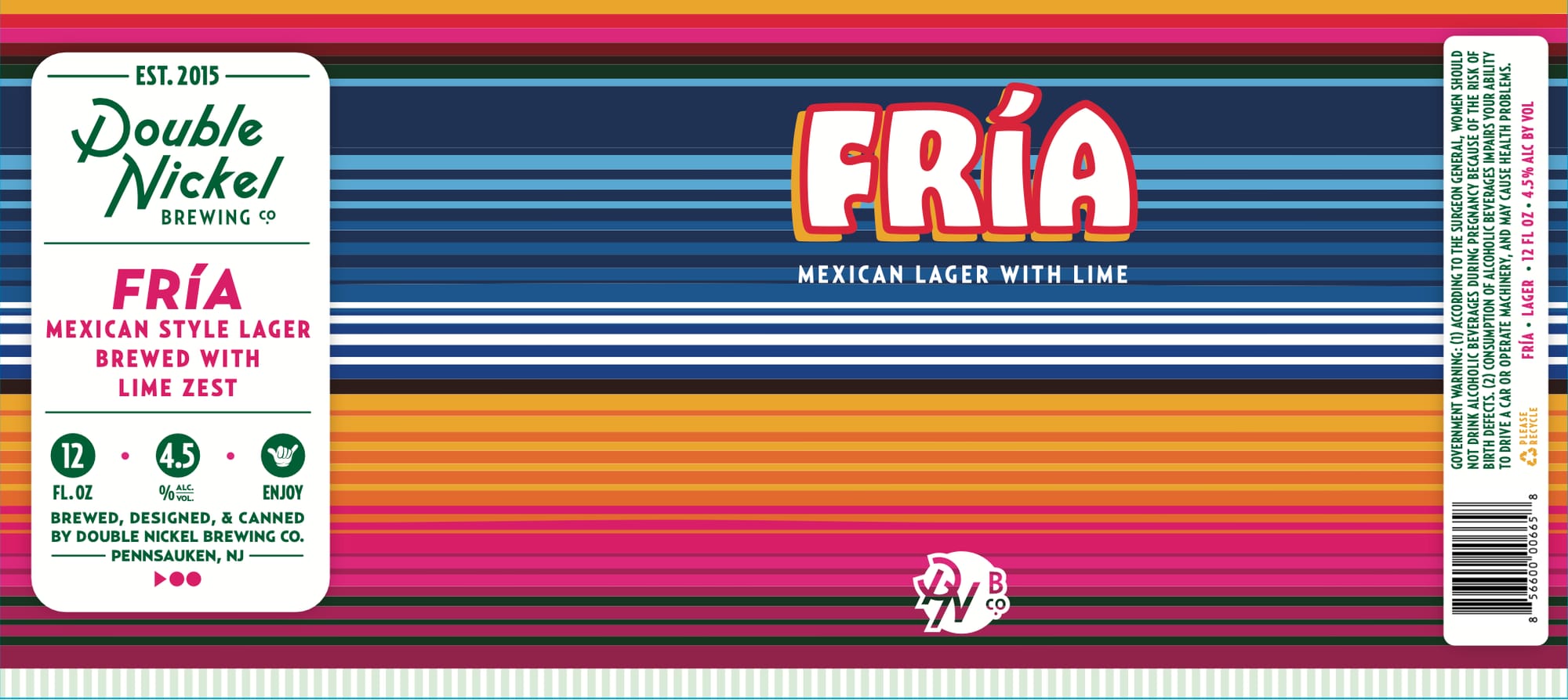 Fría by Double Nickel Brewing Co. - beer label