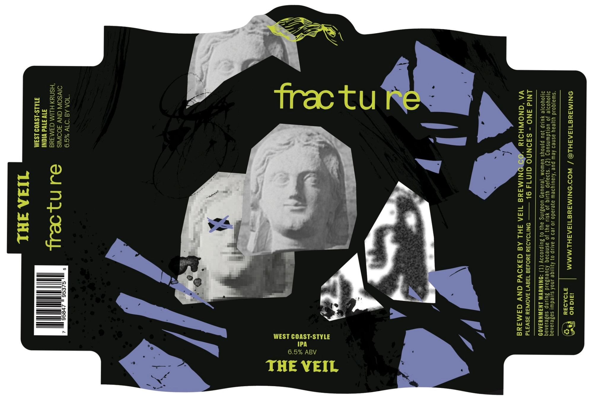 Fracture by The Veil Brewing Co. - beer label