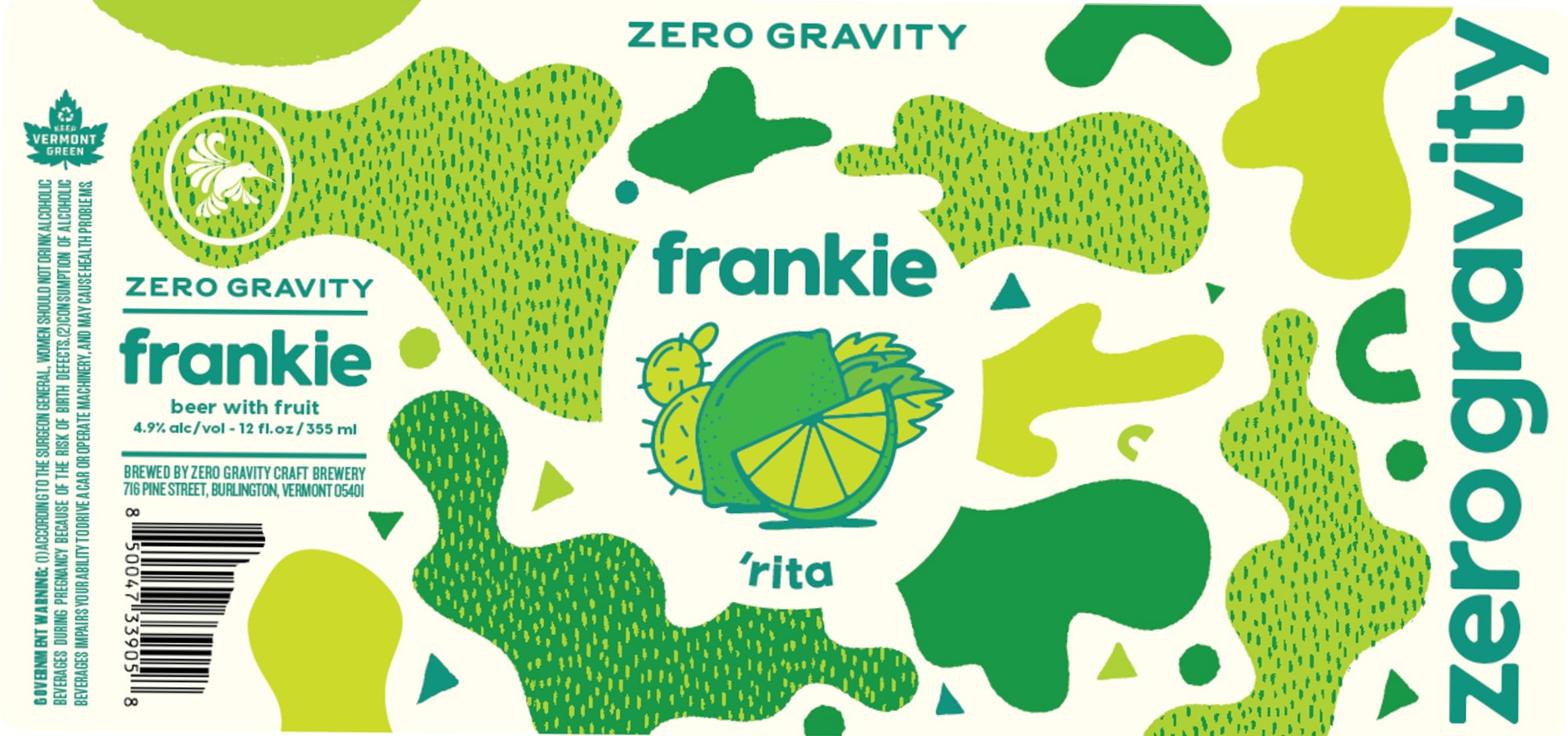 frankie ‘rita by Zero Gravity - beer label