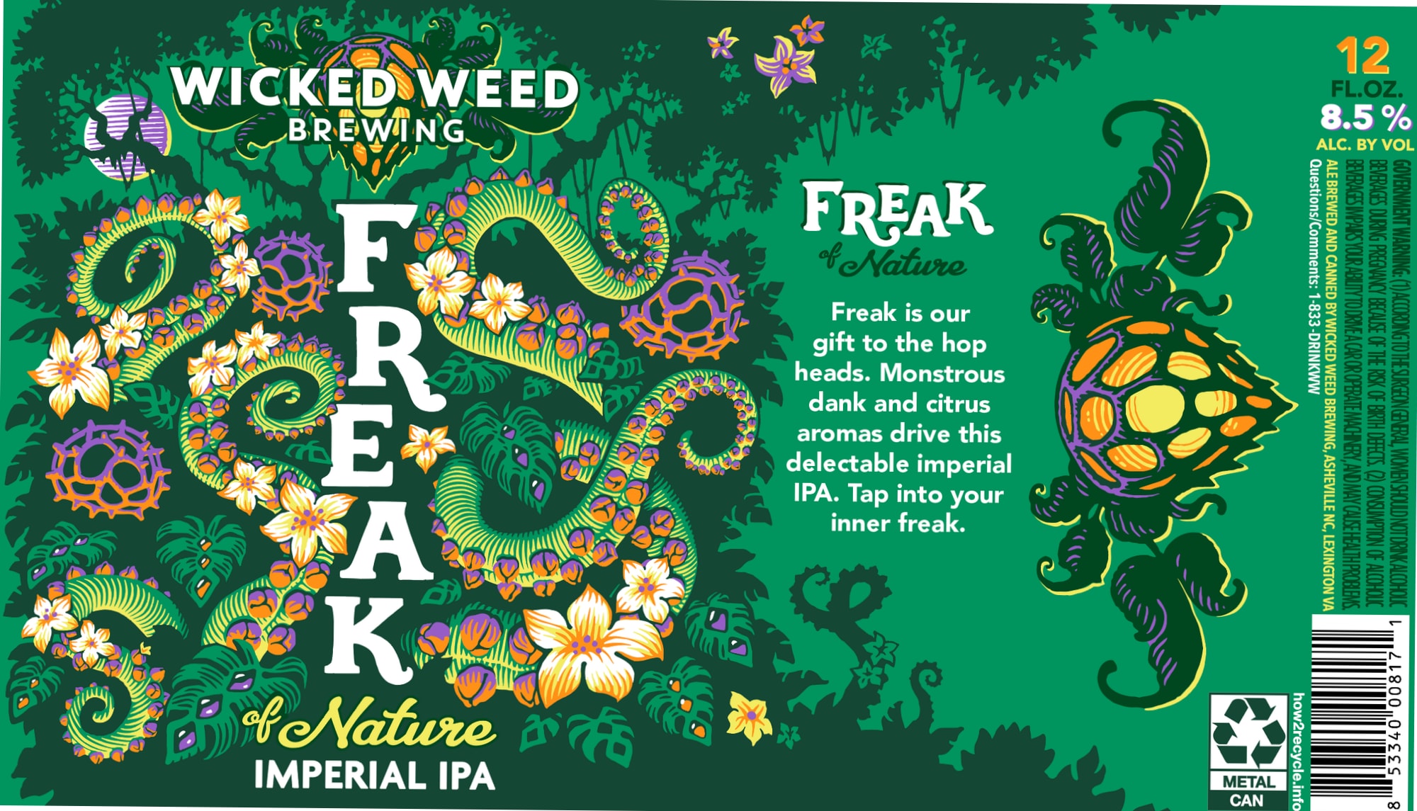 Freak of Nature by Wicked Weed Brewing - beer label