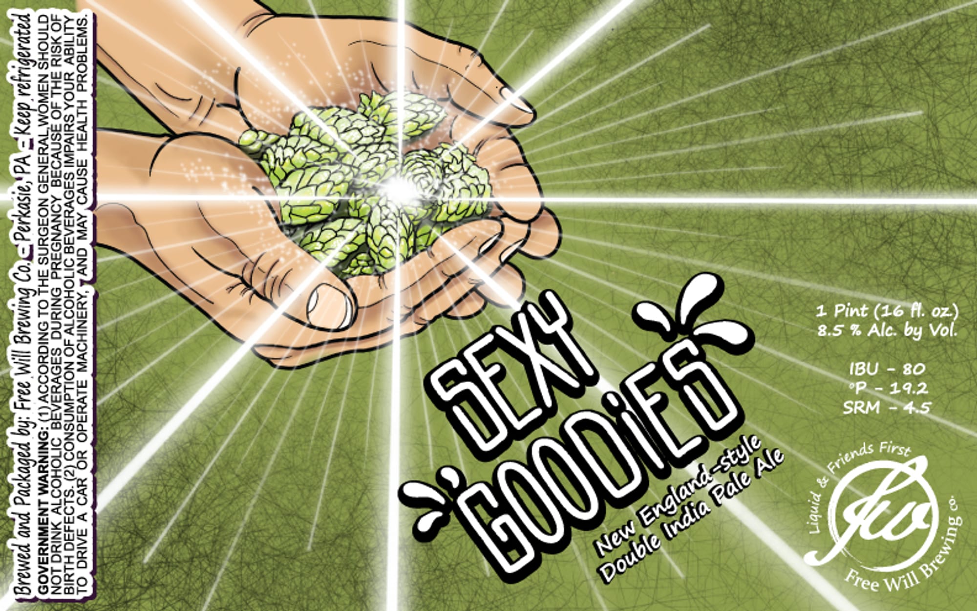 Sexy Goodies by Free Will Brewing Co. - beer label
