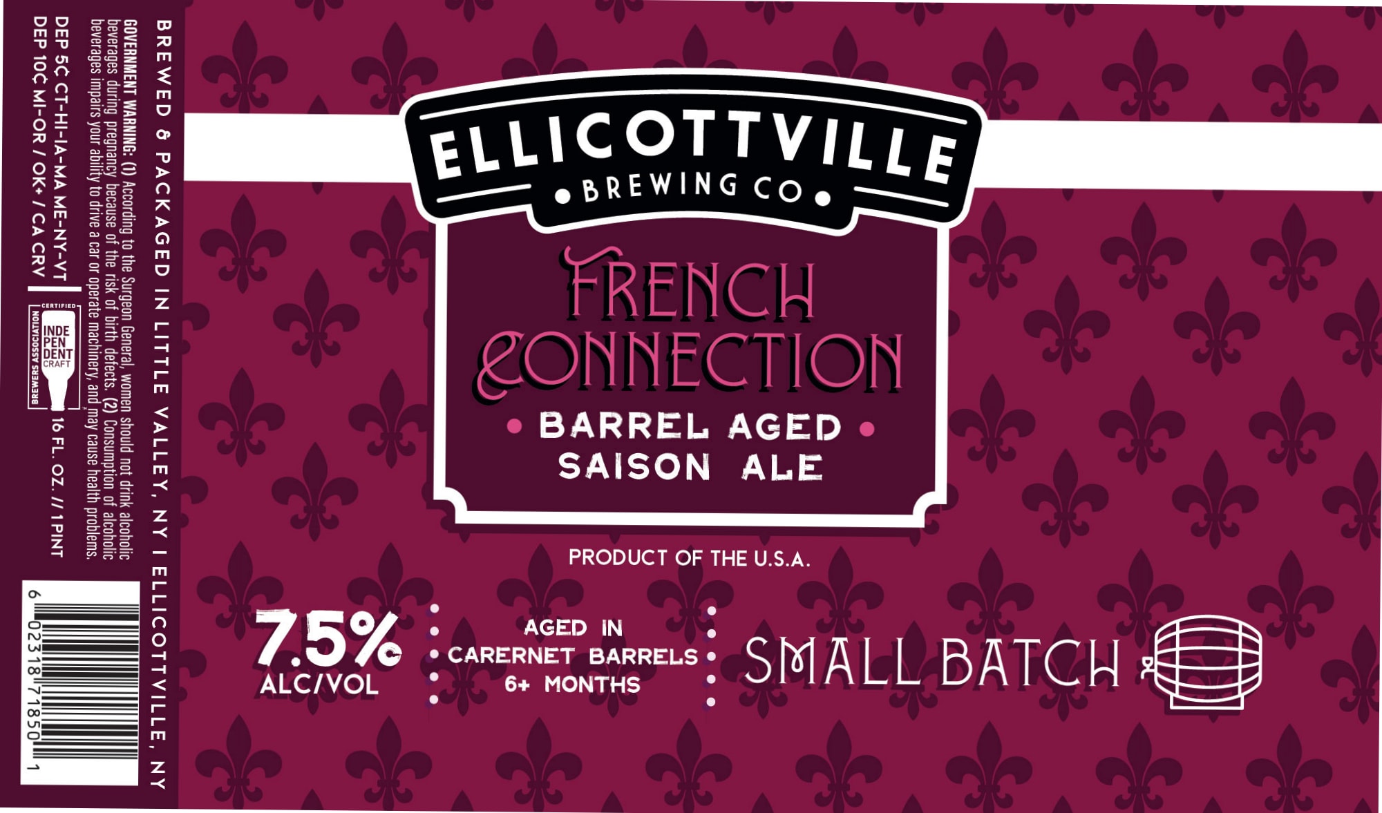 French Connection by Ellicottville Brewing Co. - beer label