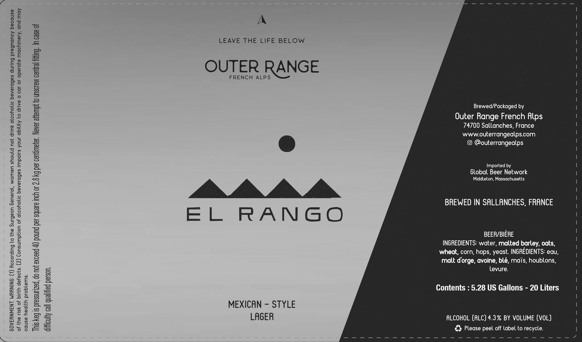 French Range by Outer Range Alps - beer label