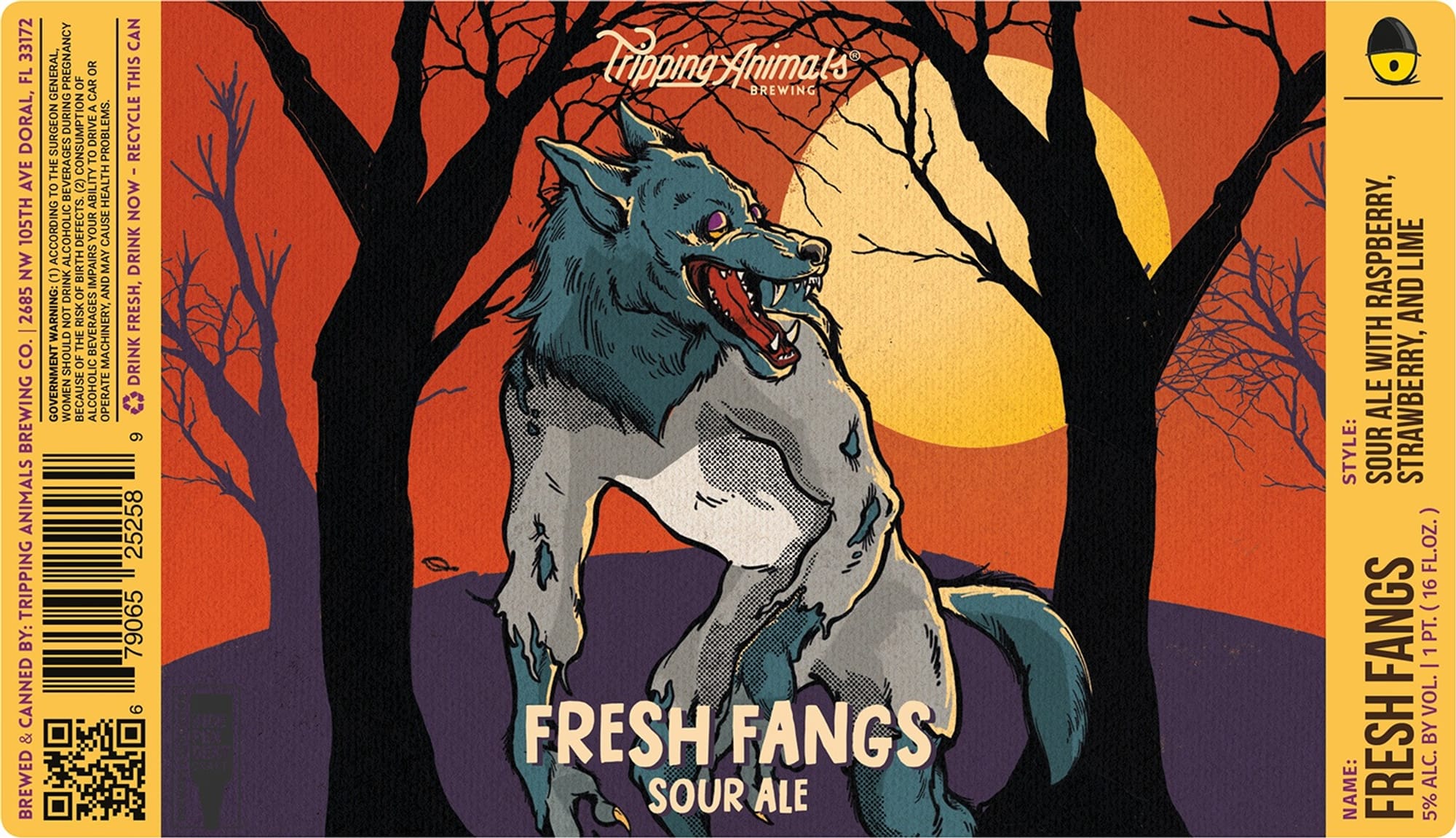 Fresh Fangs by Tripping Animals Brewing - beer label