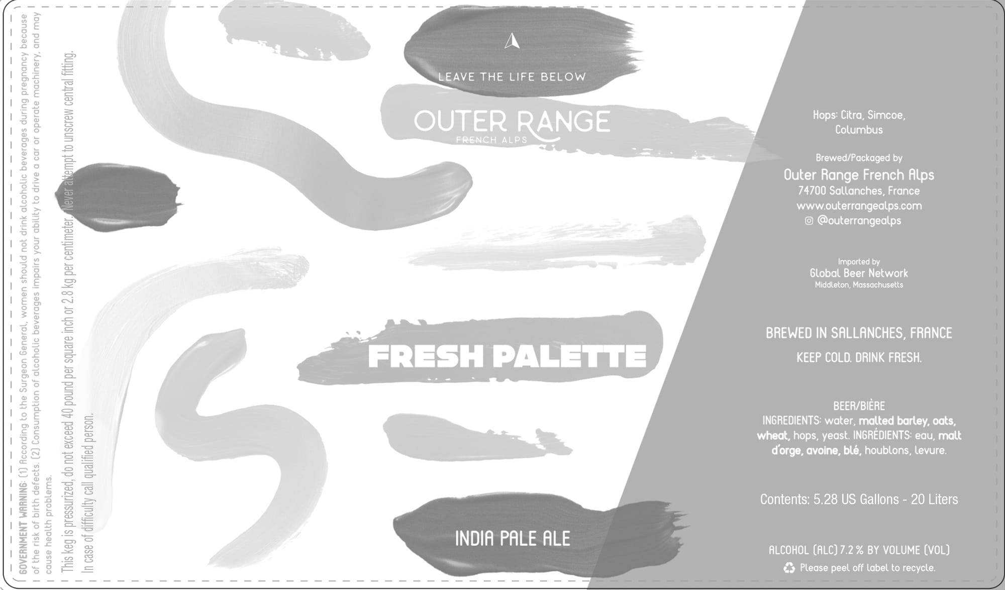 Fresh Palette by Outer Range - beer label
