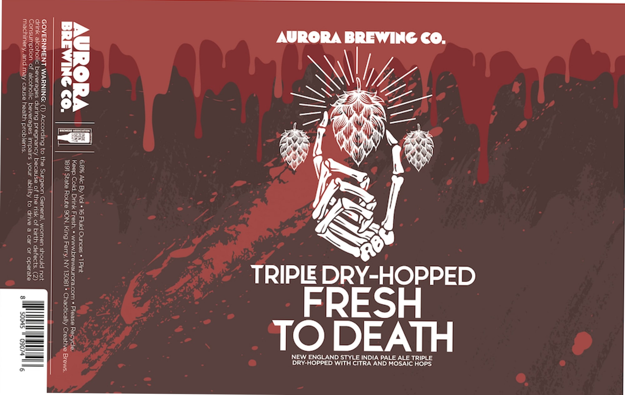 Fresh To Death by Aurora Brewing Co. - beer label