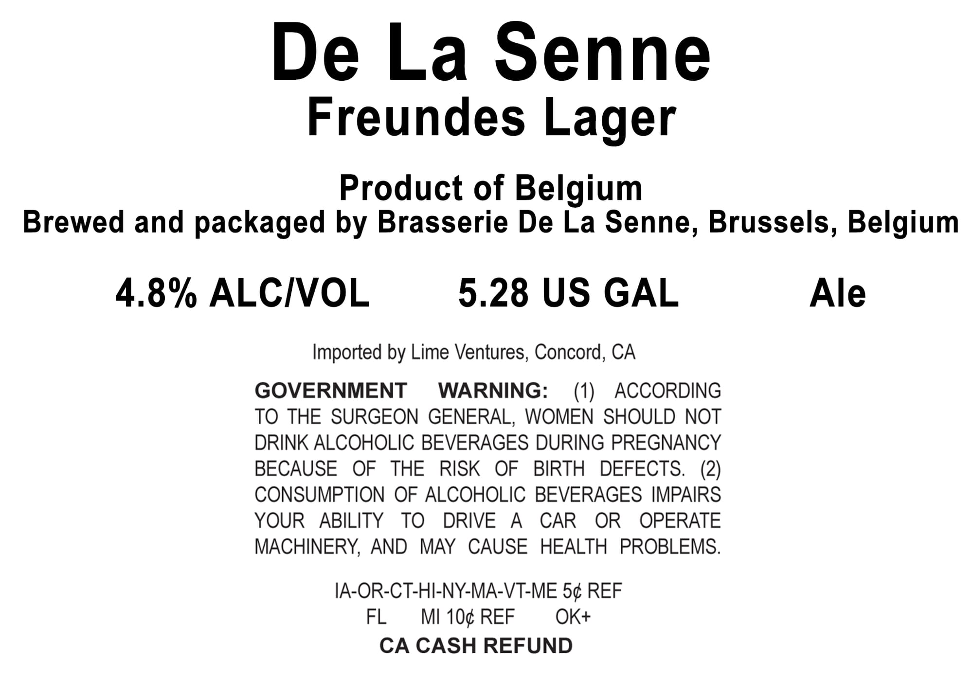 Freundes Lager by De La Senne - beer label