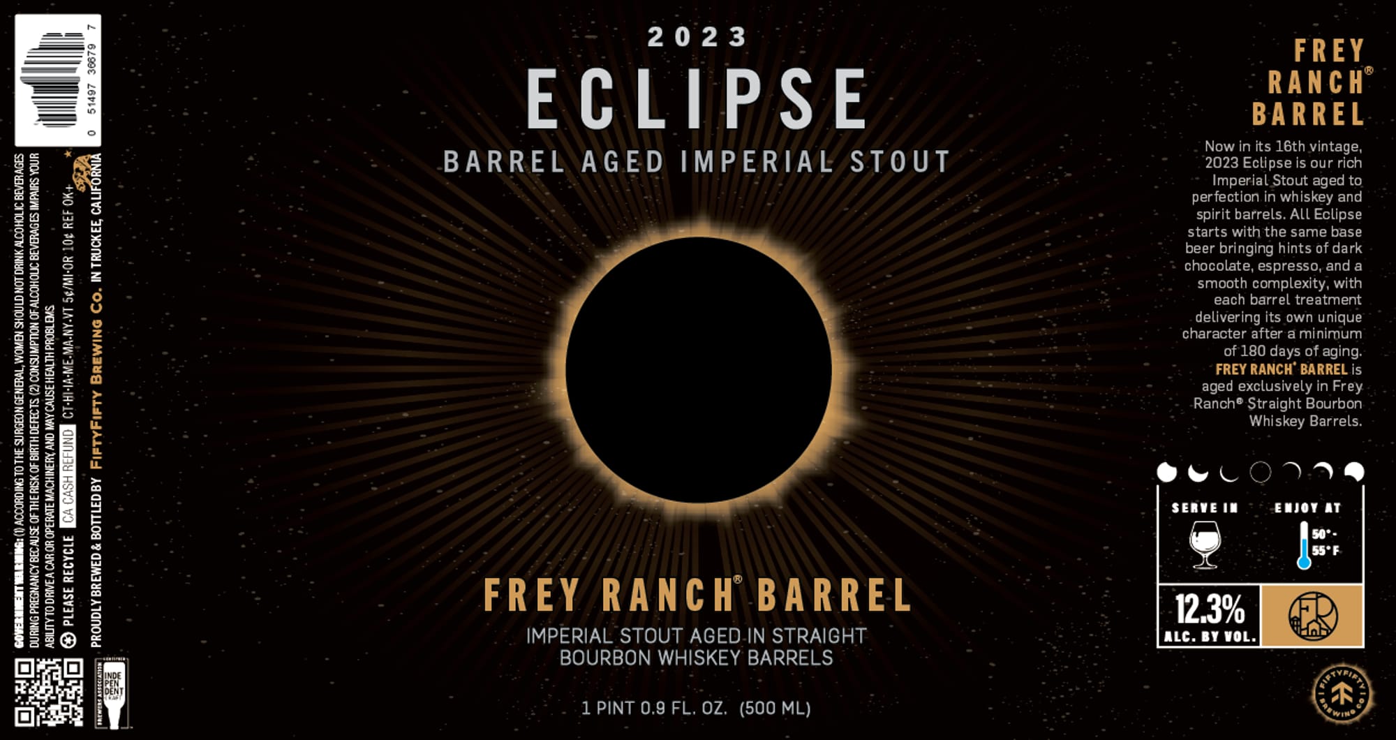 Frey Ranch Barrel Eclipse by Fifty Fifty Brewing Co. - beer label