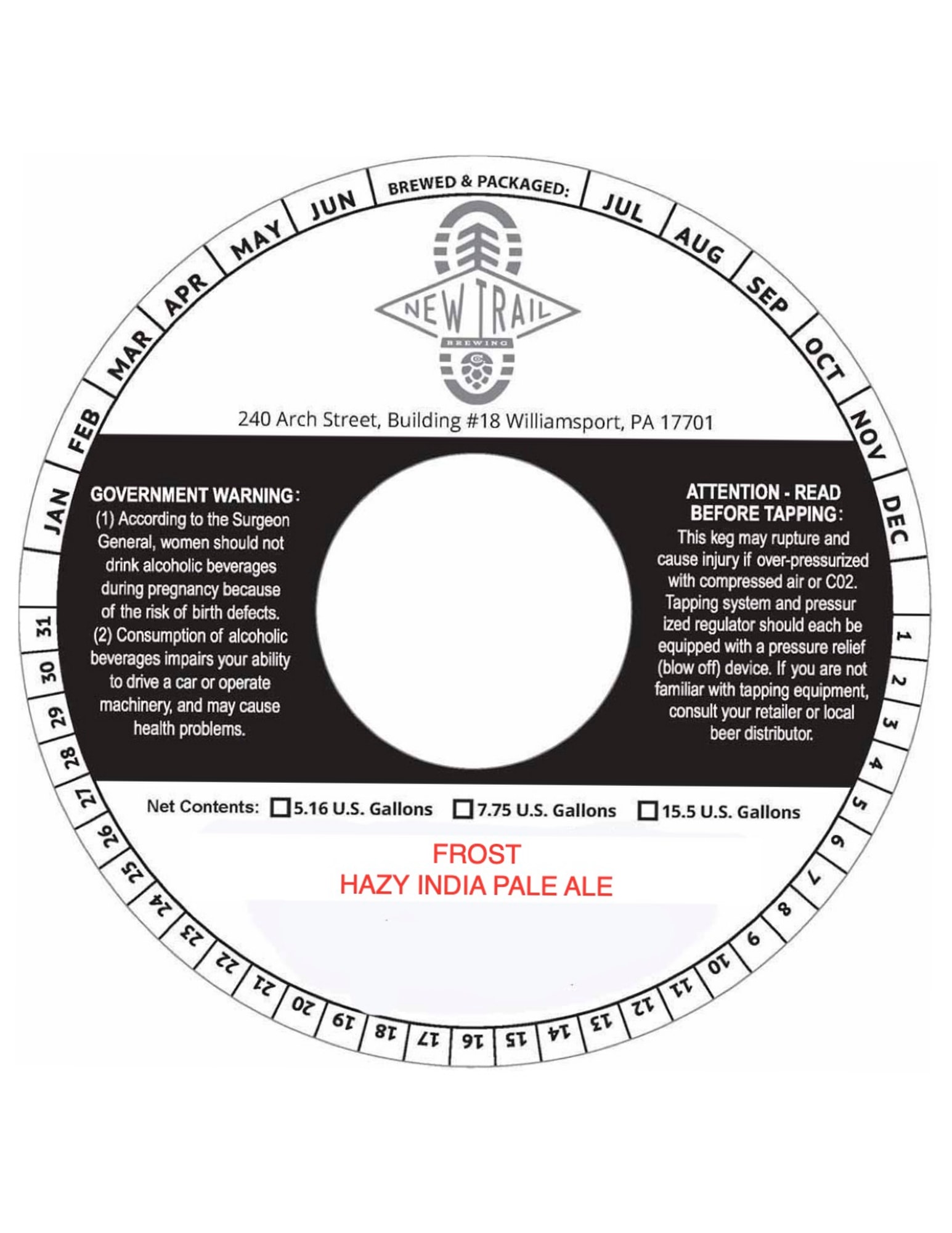 Frost by New Trail Brewing - beer label