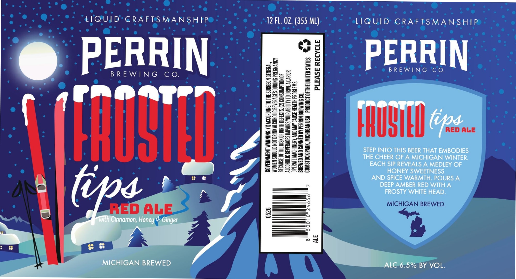 Frosted Red Ale by Perrin Brewing Co. - beer label
