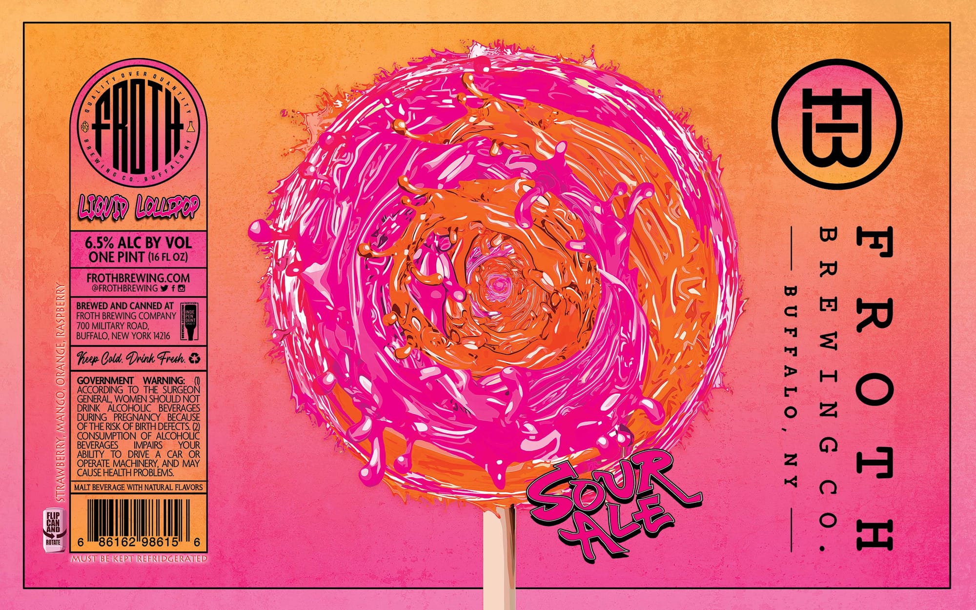 Liquid Lollipop by Froth Brewing Company - beer label