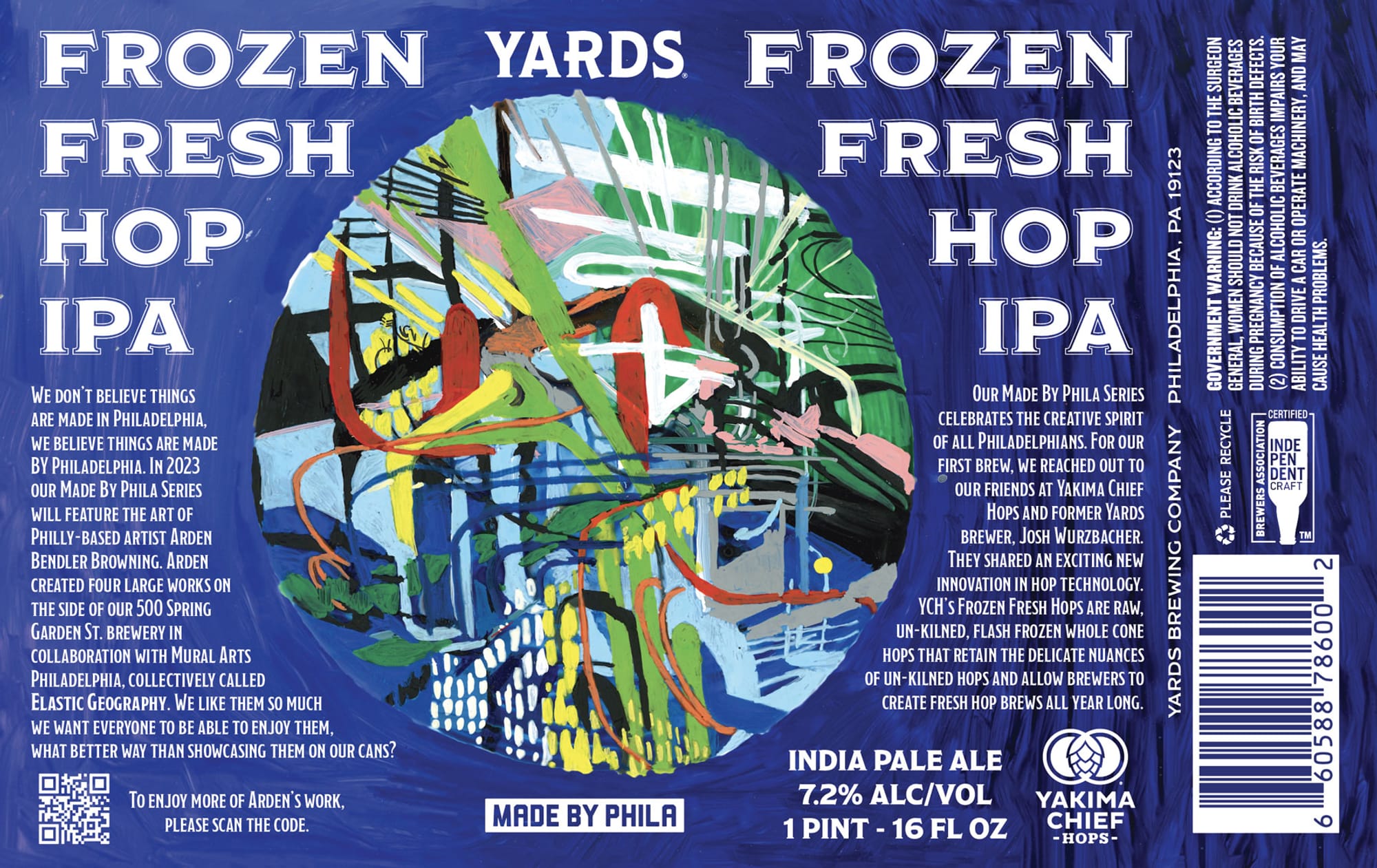 Frozen Hop IPA by Yards Brewing Company - beer label