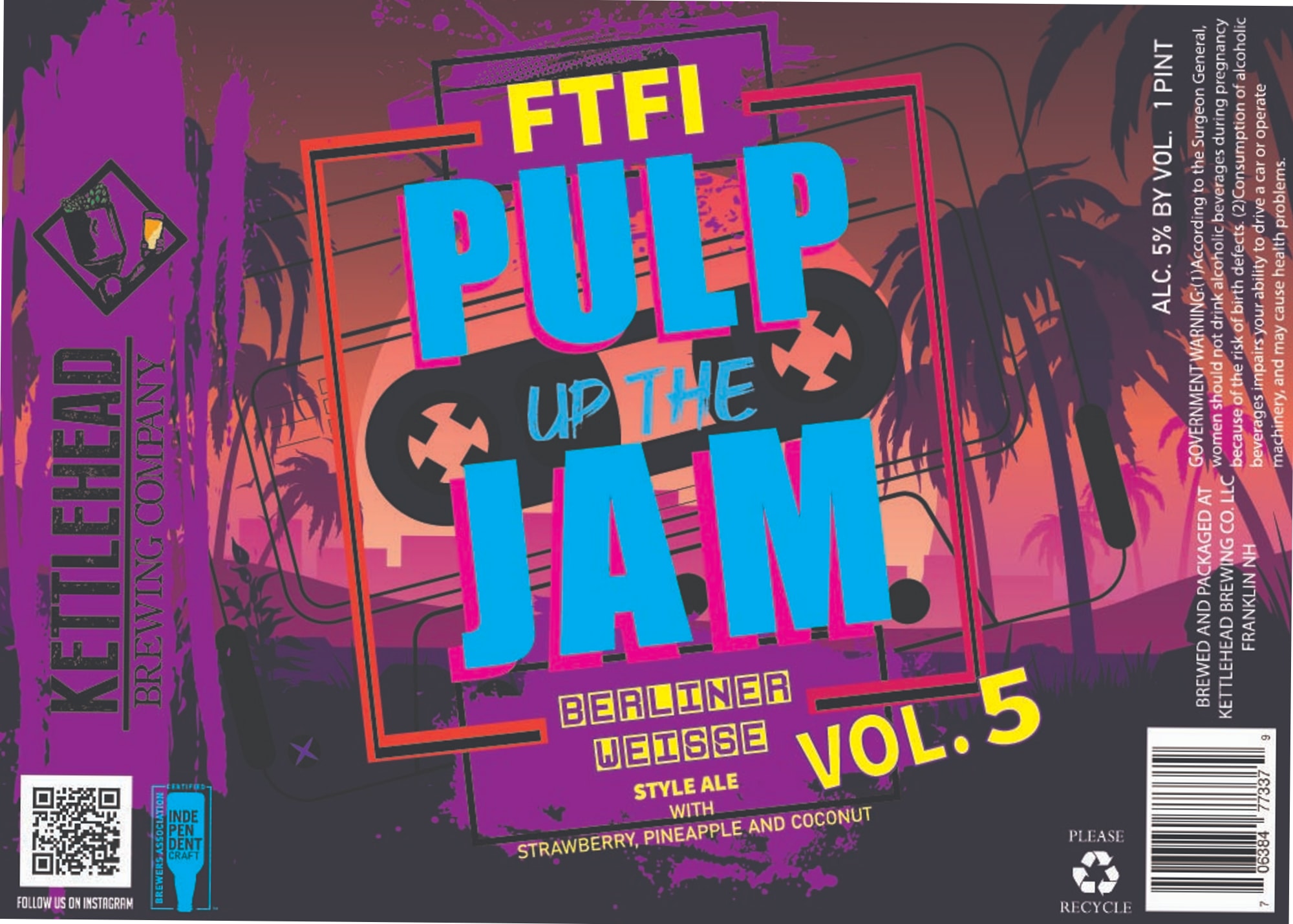FTFI Pulp, Up The Jam Vol. 5 by Kettlehead Brewing - beer label