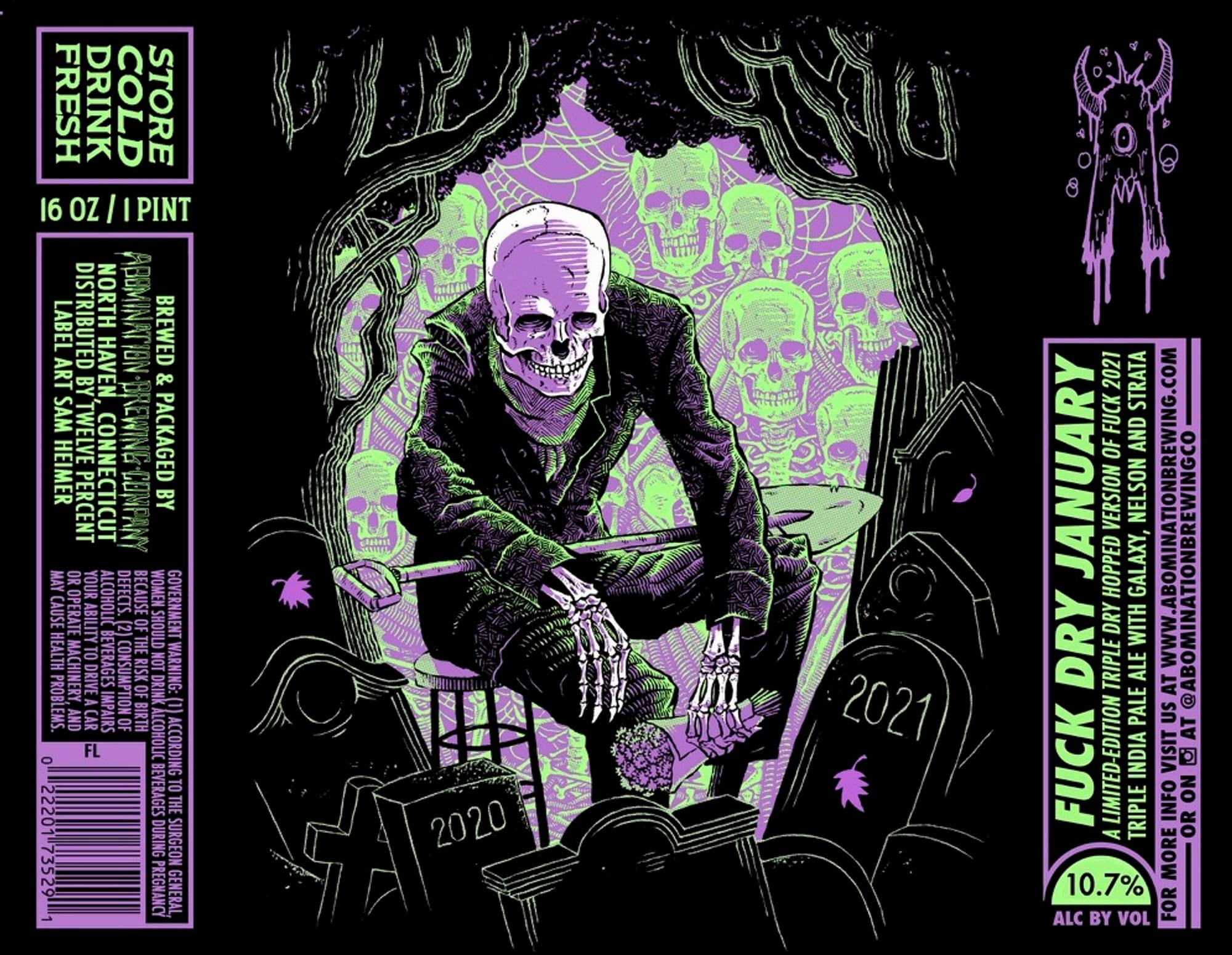 Fuck Dry January by Abomination Brewing Company - beer label