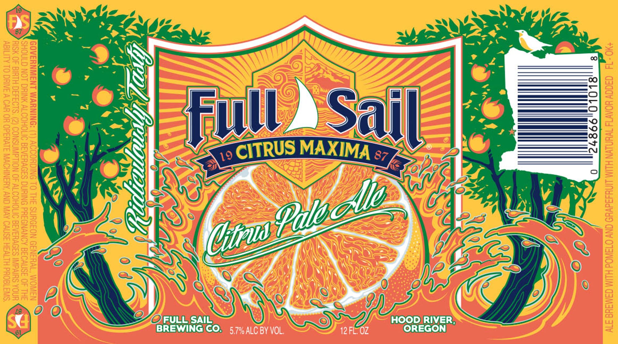 Citrus Maxima by Full Sail Brewing Co. - beer label