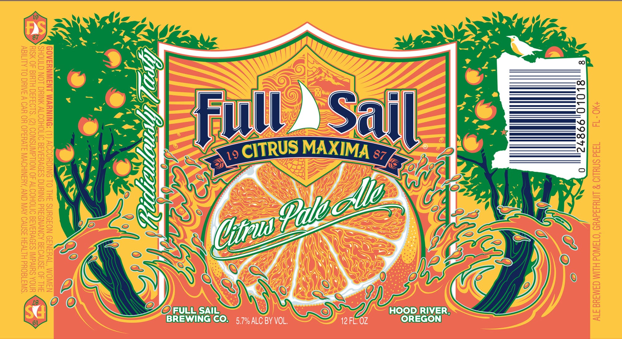 Citrus Maxima by Full Sail Brewing Co. - beer label