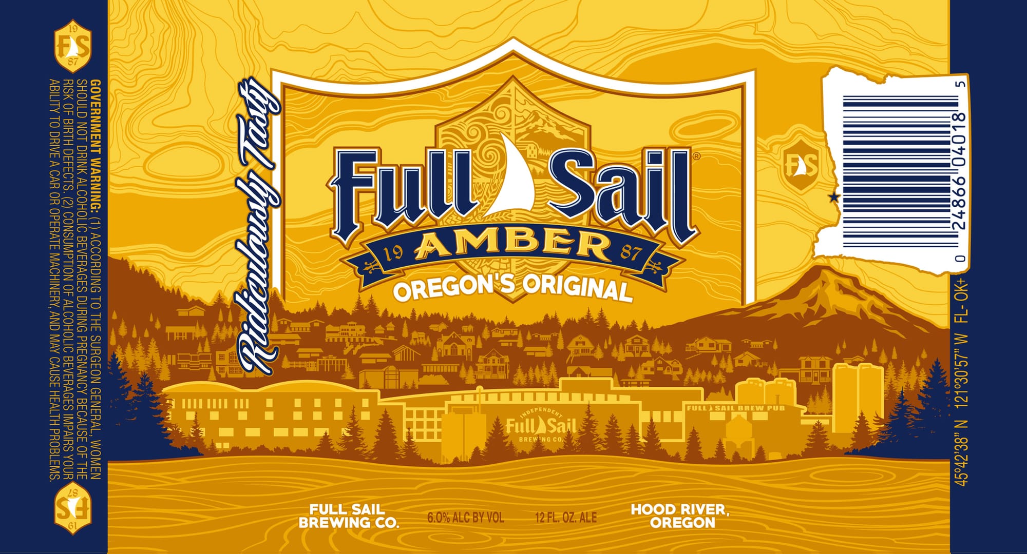 Full Sail Amber by Full Sail Brewing Co. - beer label