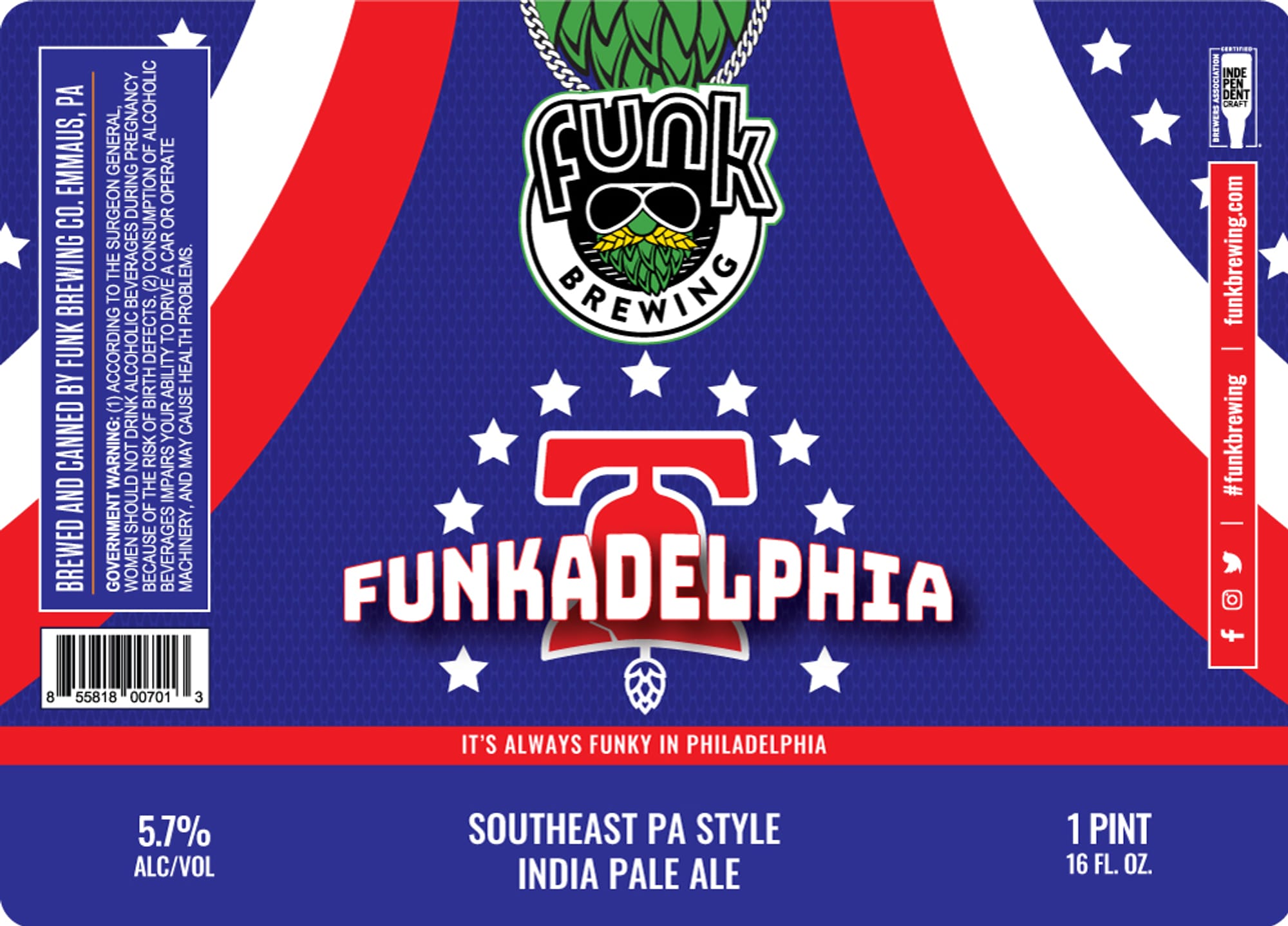 Funkadelphia by Funk Brewing - beer label