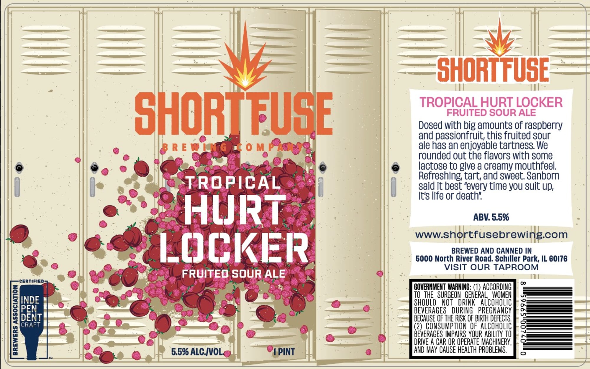 Tropical Hurt Locker by Short Fuse Brewing Company - beer label