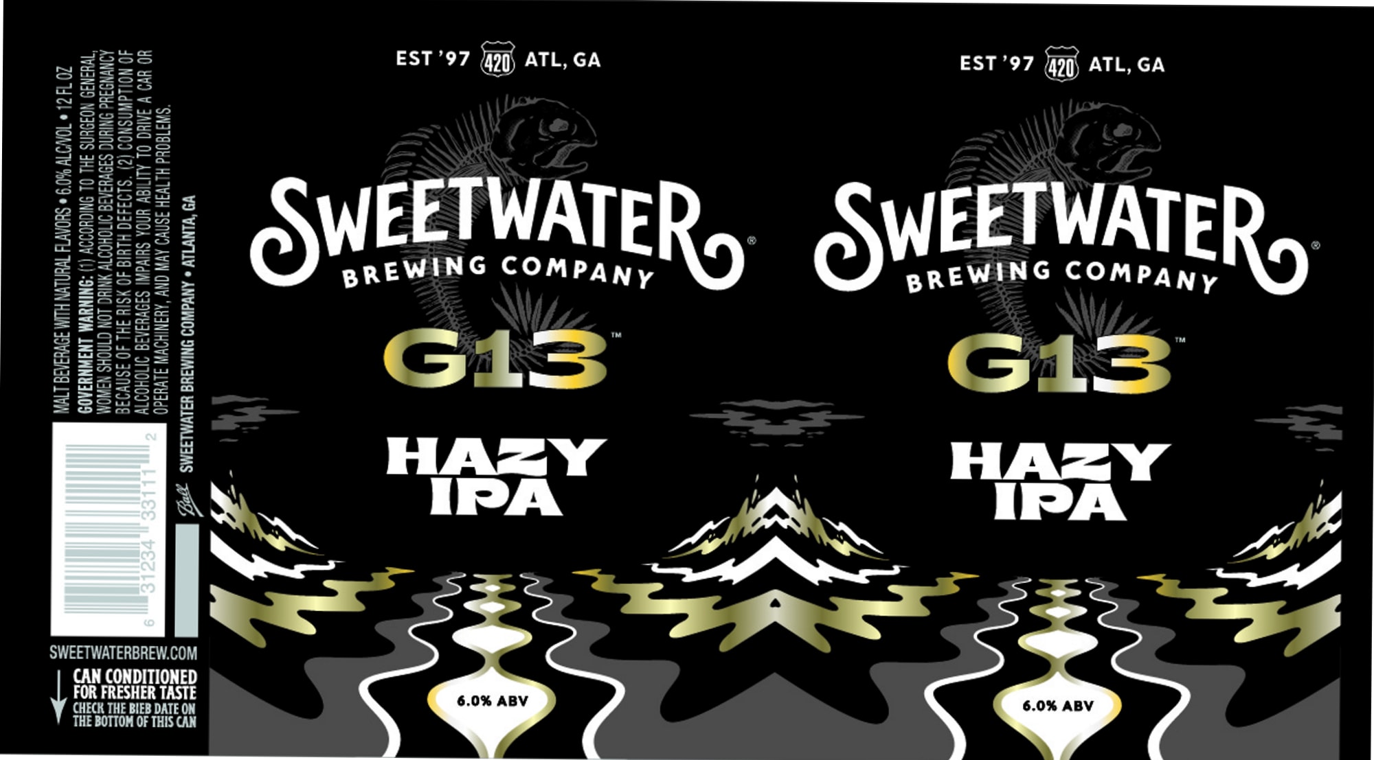G13 Hazy IPA by SweetWater Brewing Company - beer label
