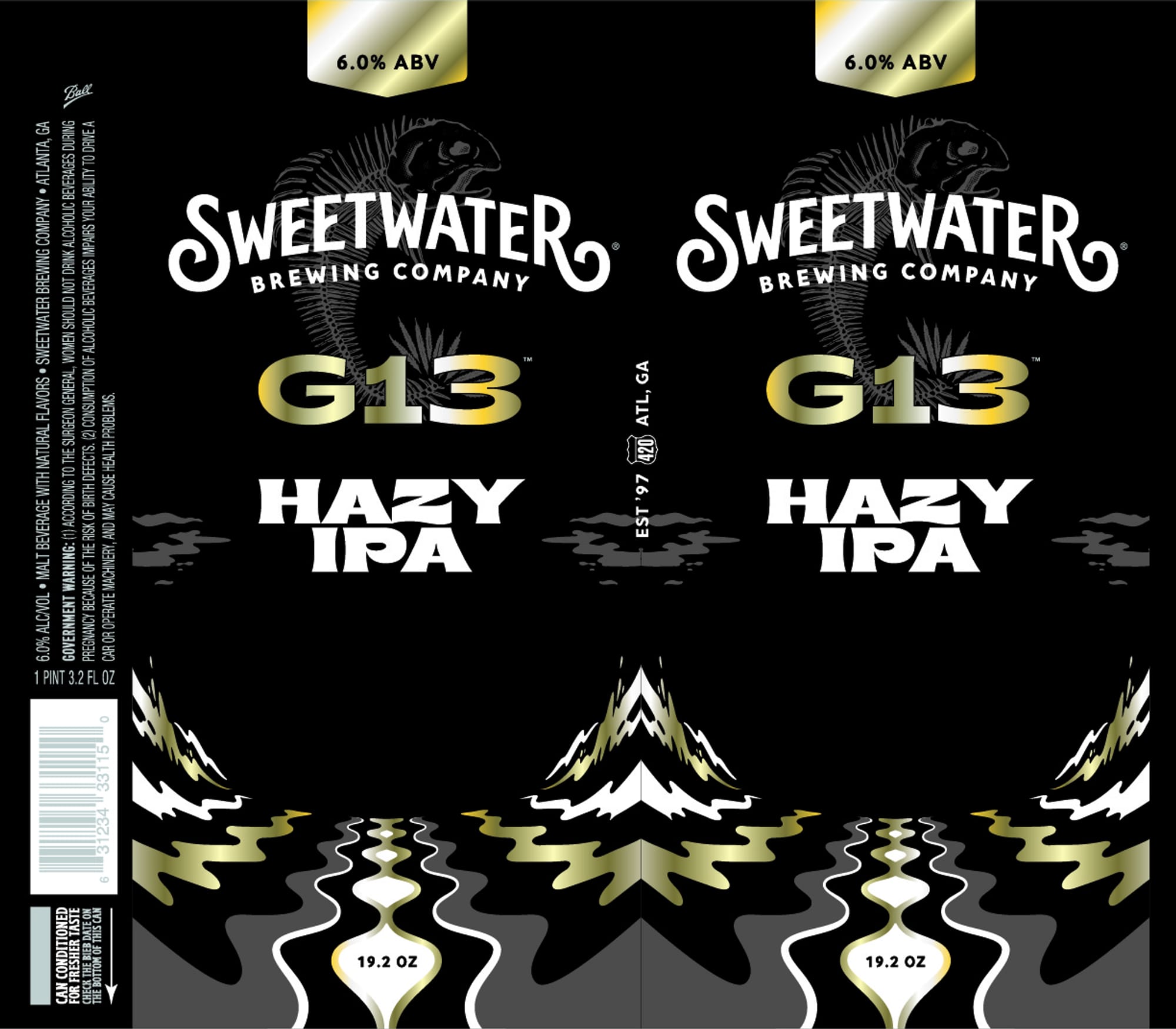 G13 Hazy IPA by Sweetwater Brewing Company - beer label