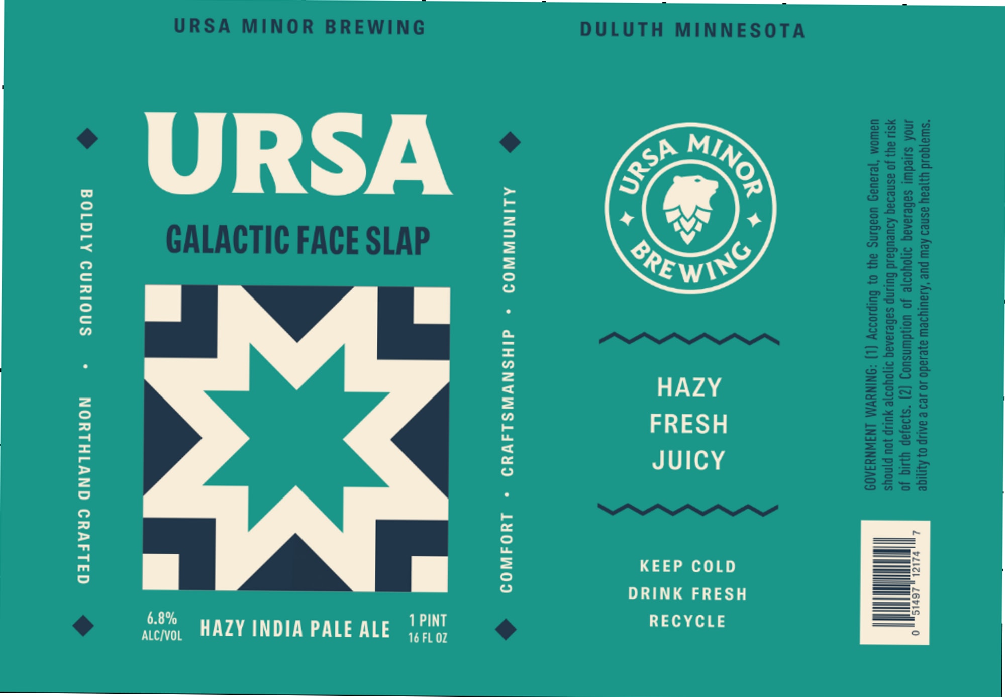 Galactic Face Slap by Ursa Minor Brewing - beer label
