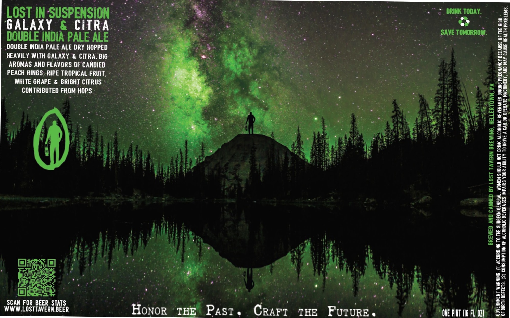 Galaxy & Citra Double IPA by Lost Tavern Brewing - beer label