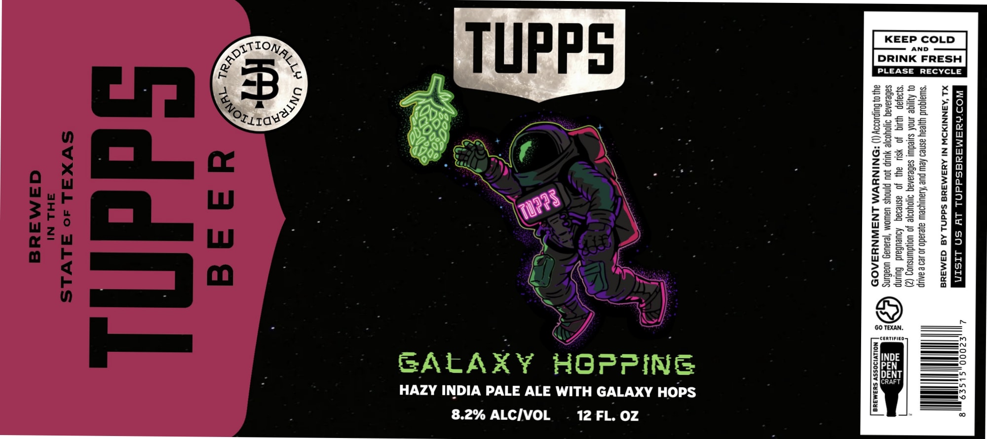 Galaxy Hopping by Tupps Brewery - beer label