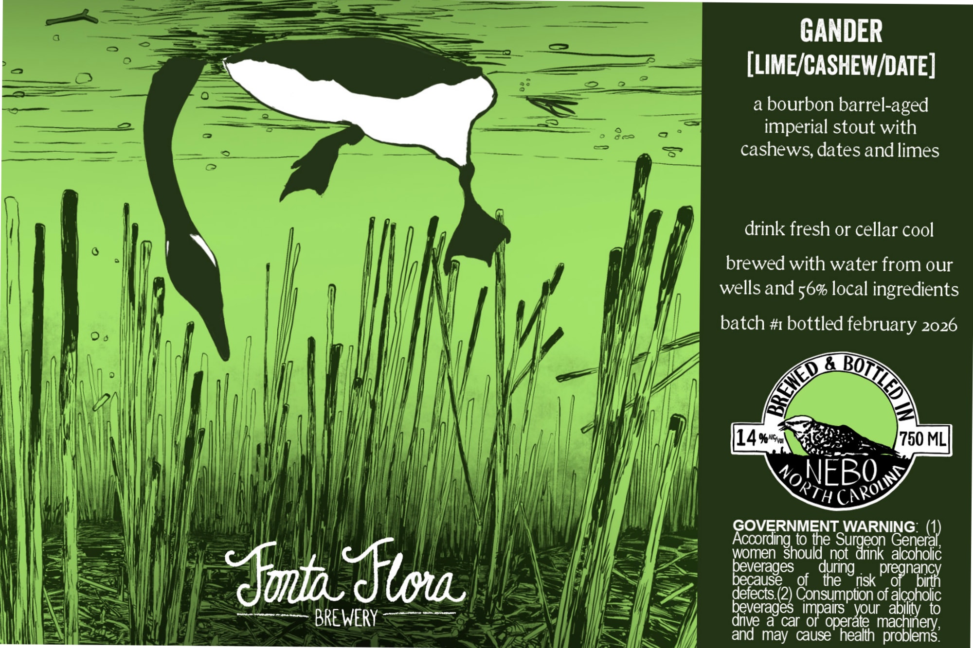 Gander by Fonta Flora Brewery - beer label
