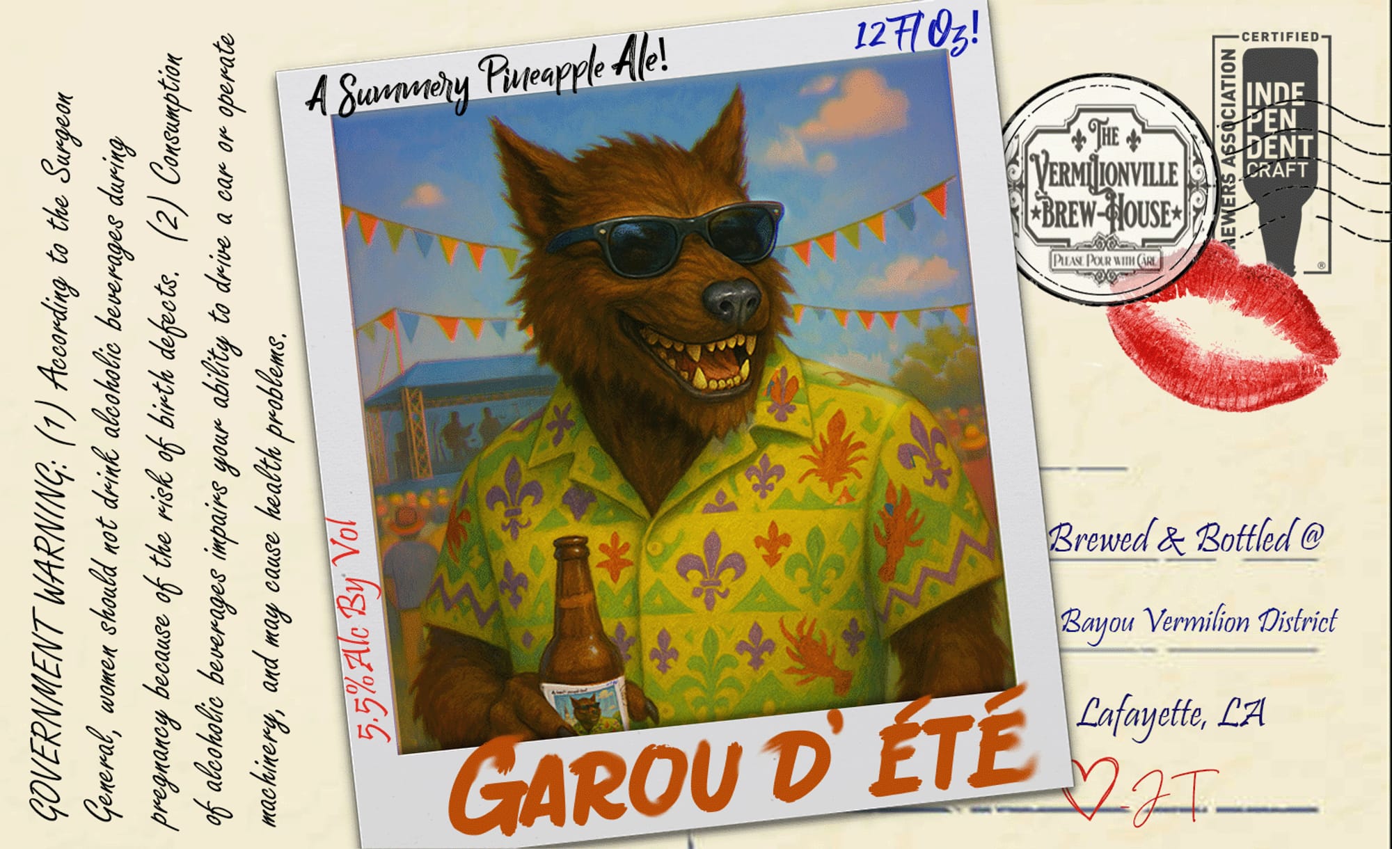 Garou d’Été by Vermilionville Brew-House - beer label