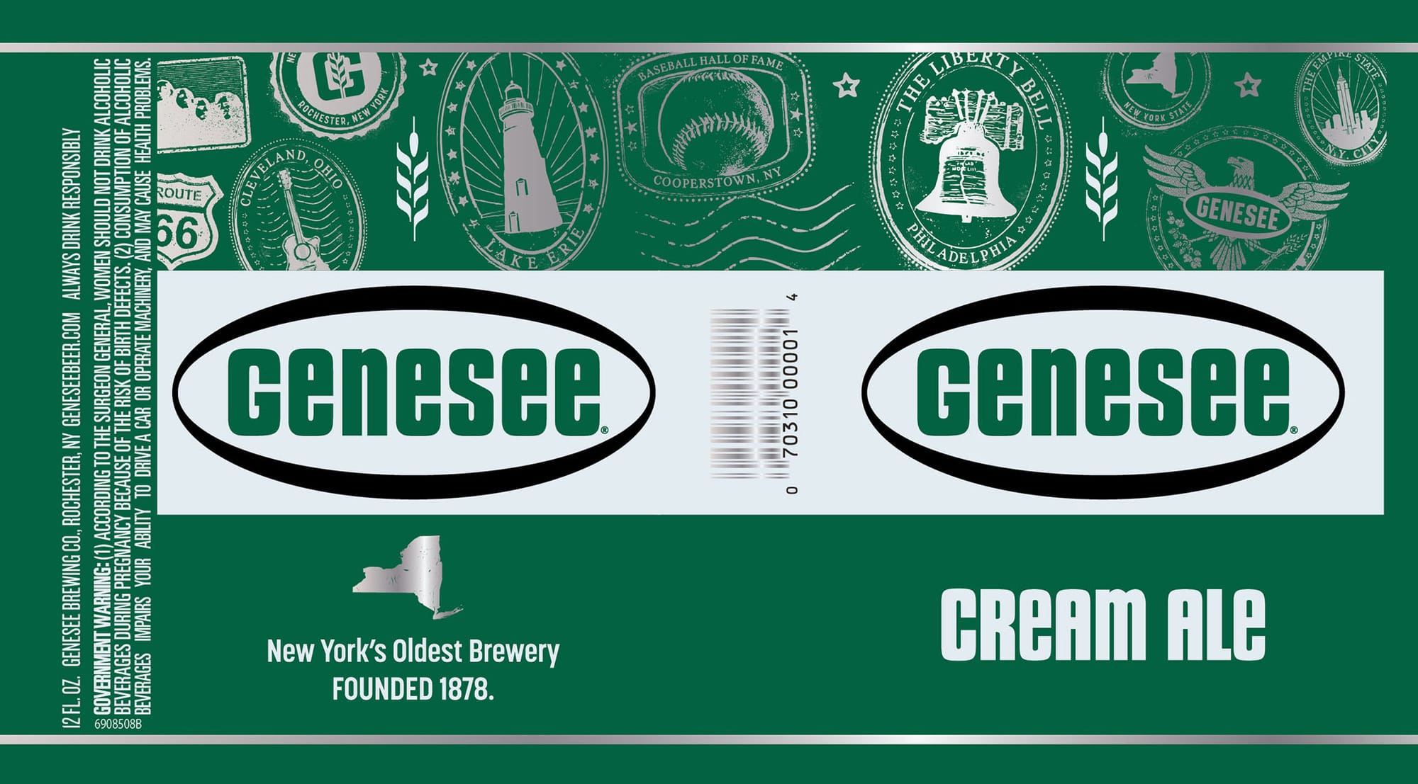 Genesee Cream Ale by Genesee Brewing Co. - beer label