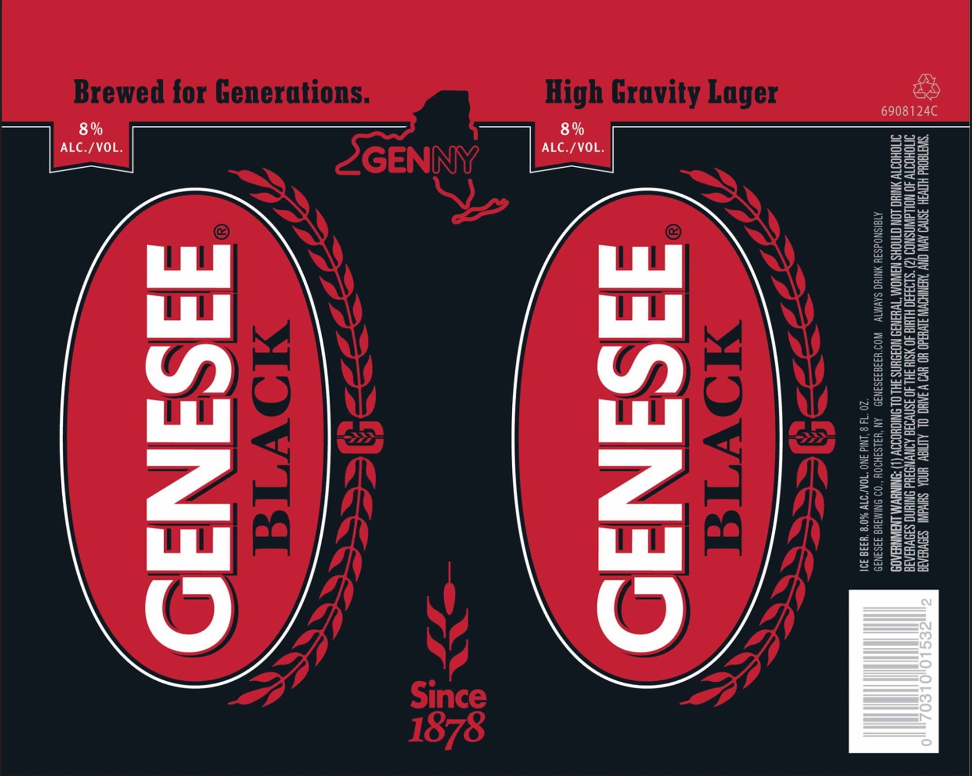Genesee Black by Genesee Brewing Company - beer label