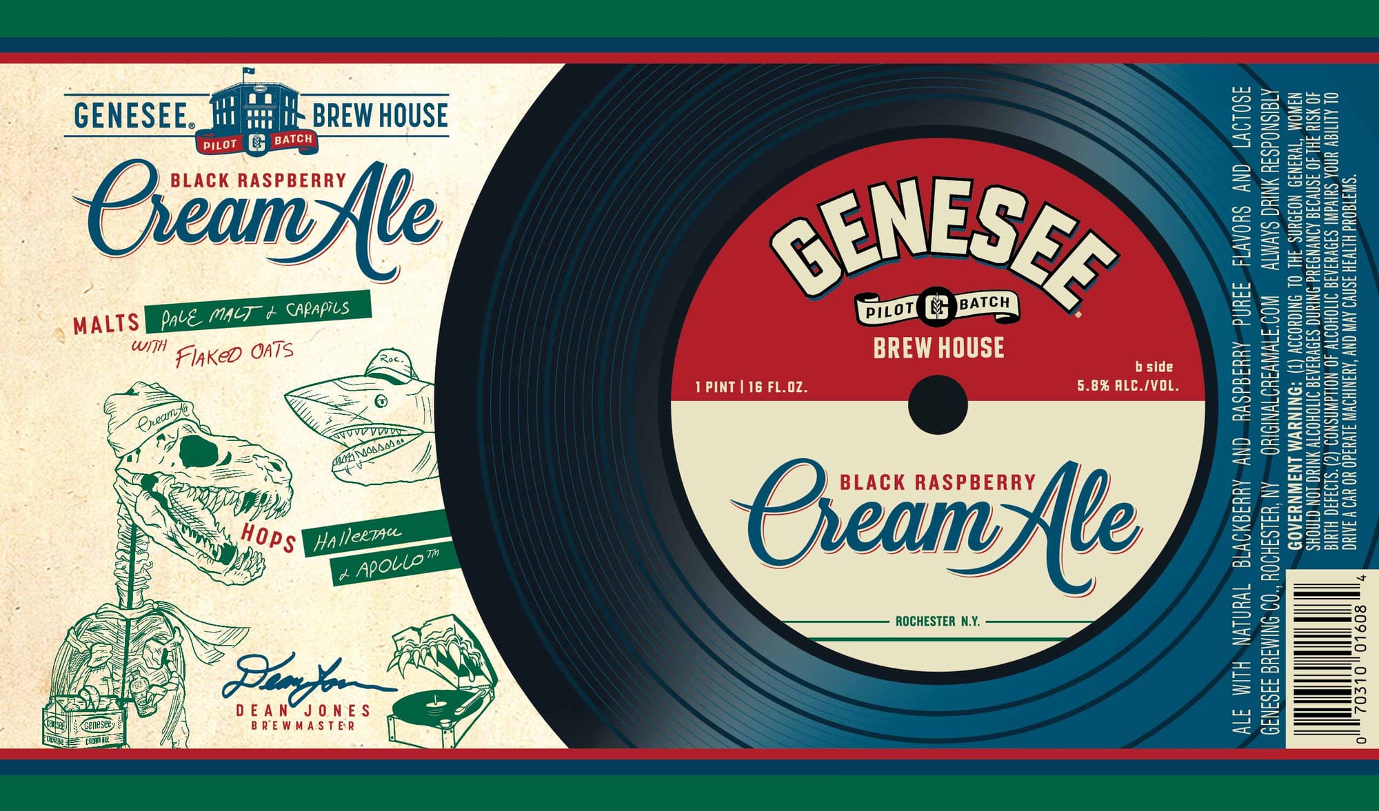 Black Raspberry Cream Ale by Genesee Brew House - beer label