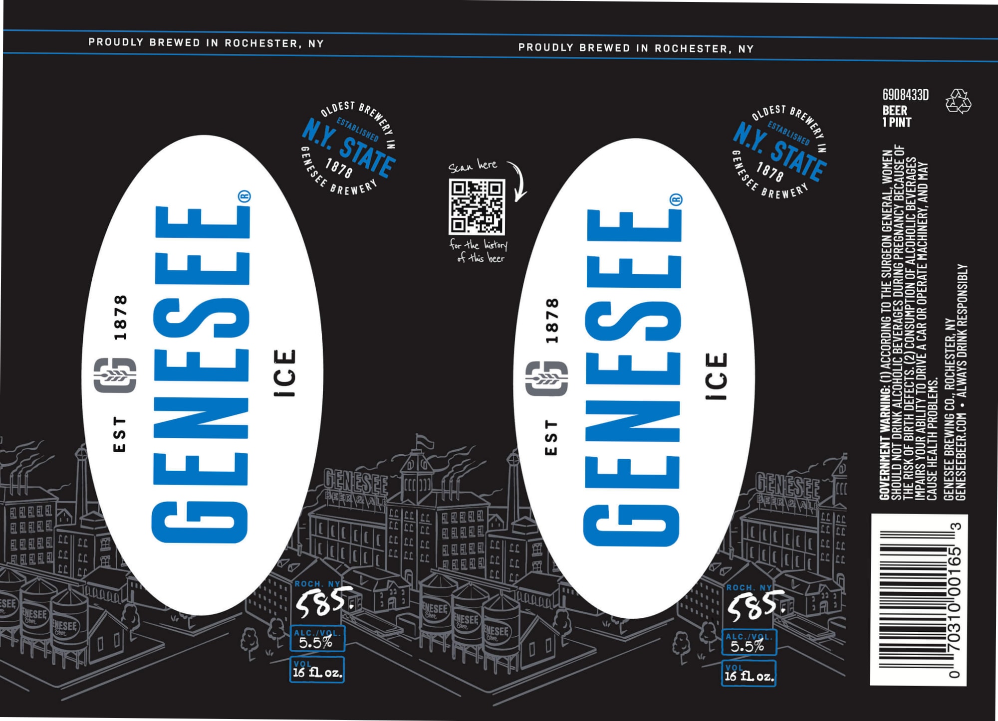 Genesee Ice by Genesee Brewery - beer label
