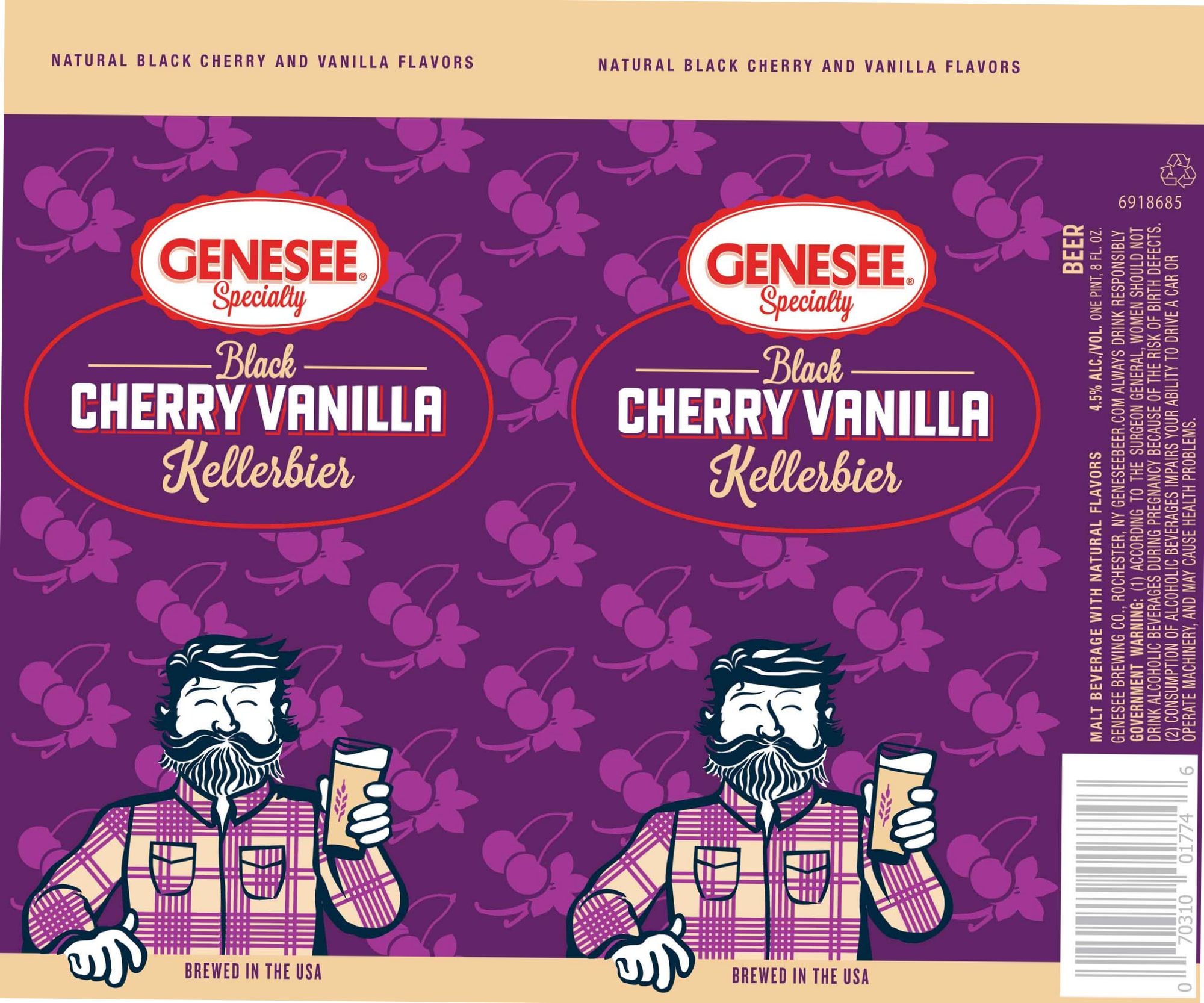 Black Cherry Vanilla Kellerbier by Genesee - beer label