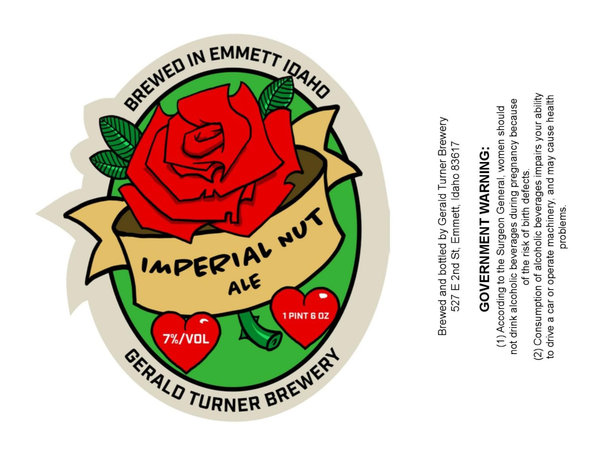 Imperial Nut Ale by Gerald Turner Brewery - beer label
