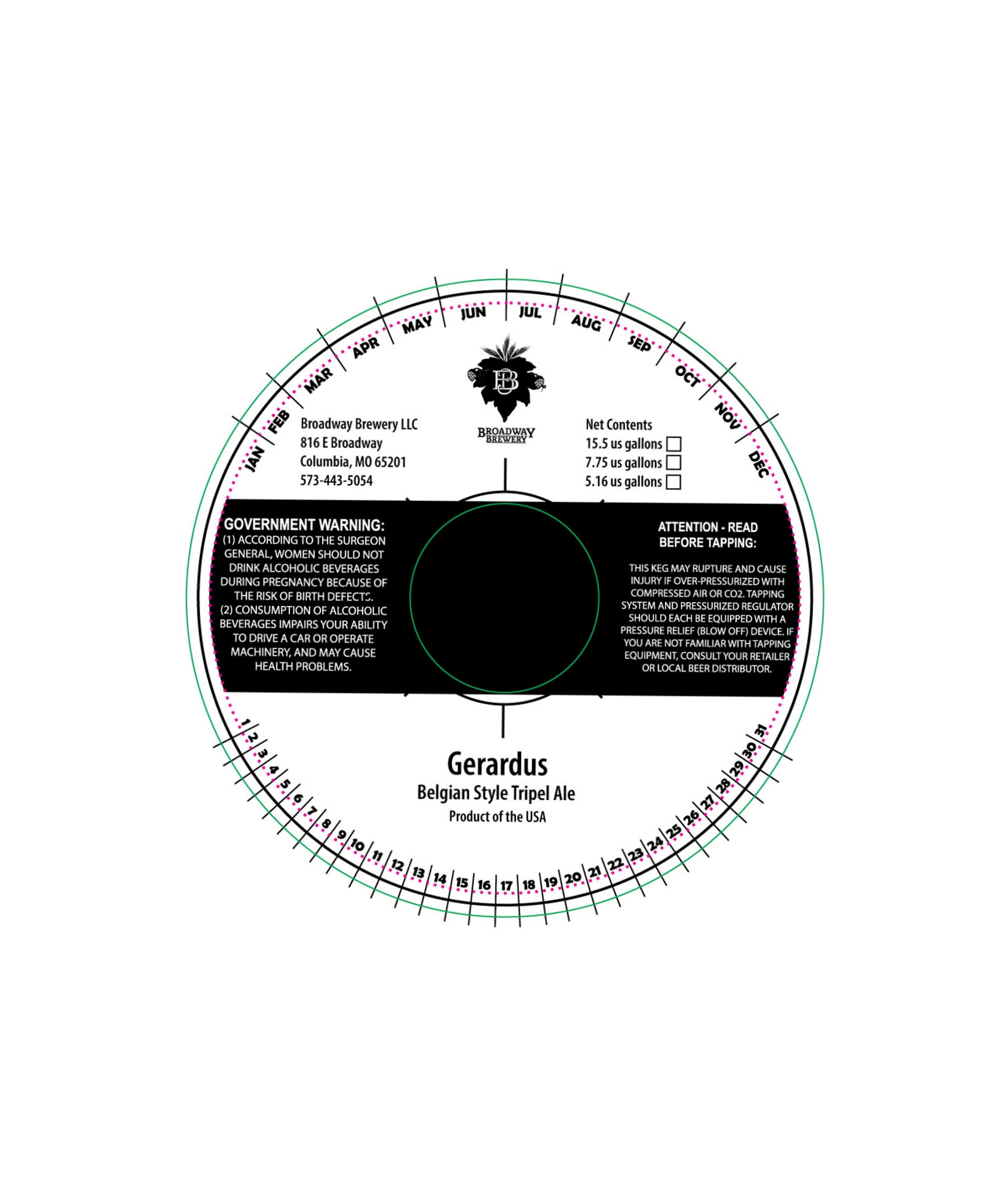 Gerardus by Broadway Brewery - beer label