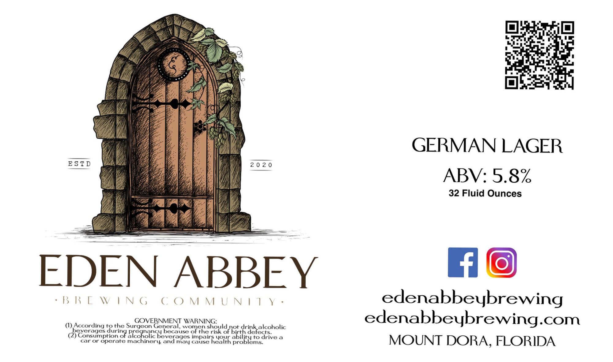 German Lager by Eden Abbey Brewing - beer label