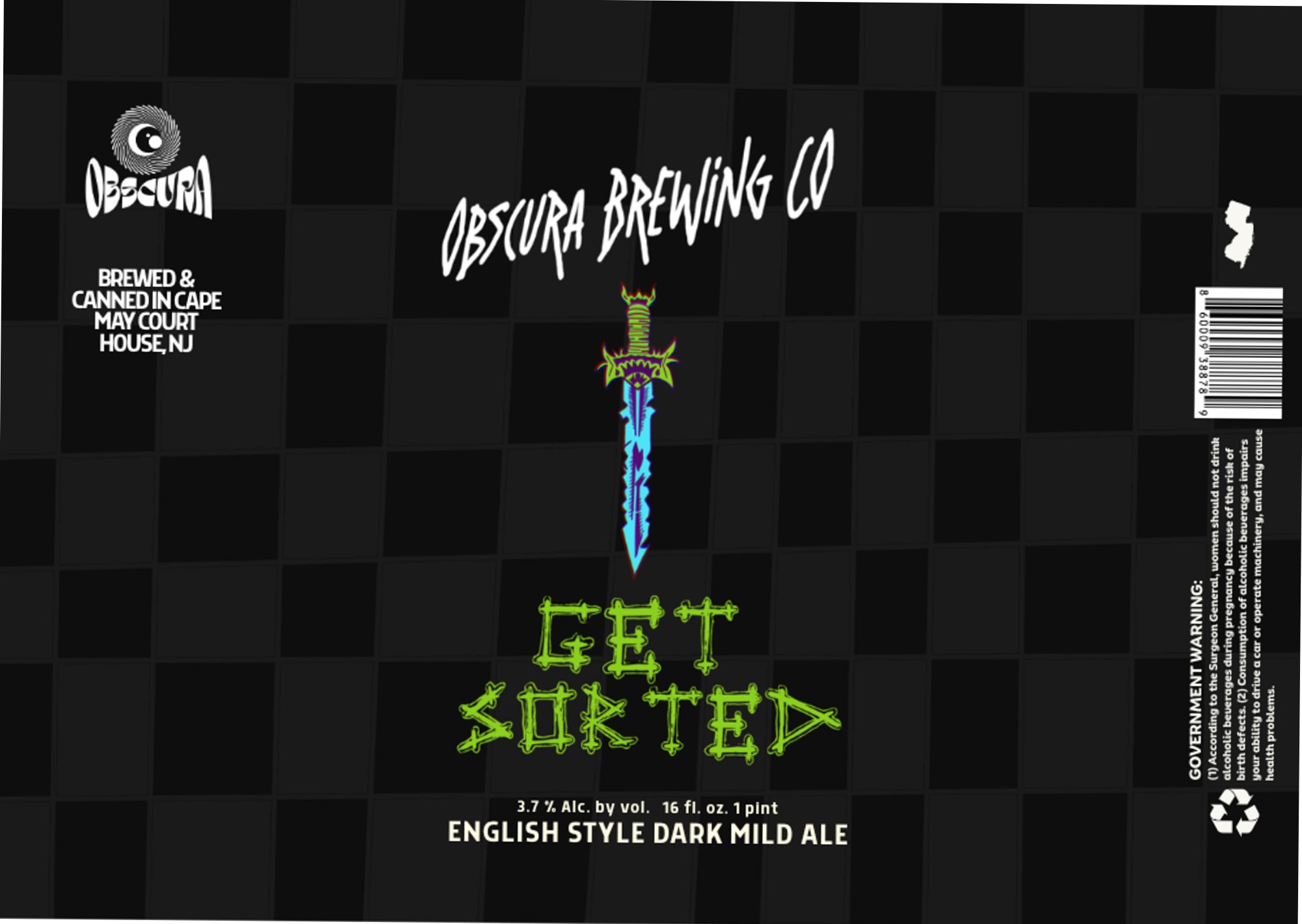 Get Sorted by Obscura Brewing Co. - beer label