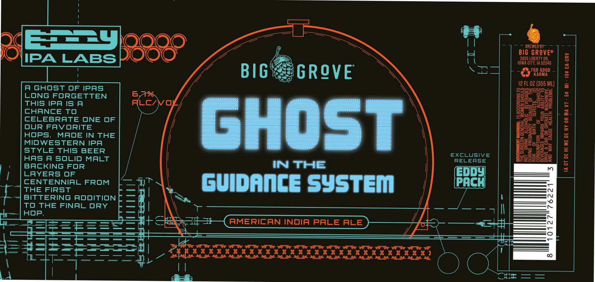 Ghost in the Guidance System by Big Grove - beer label