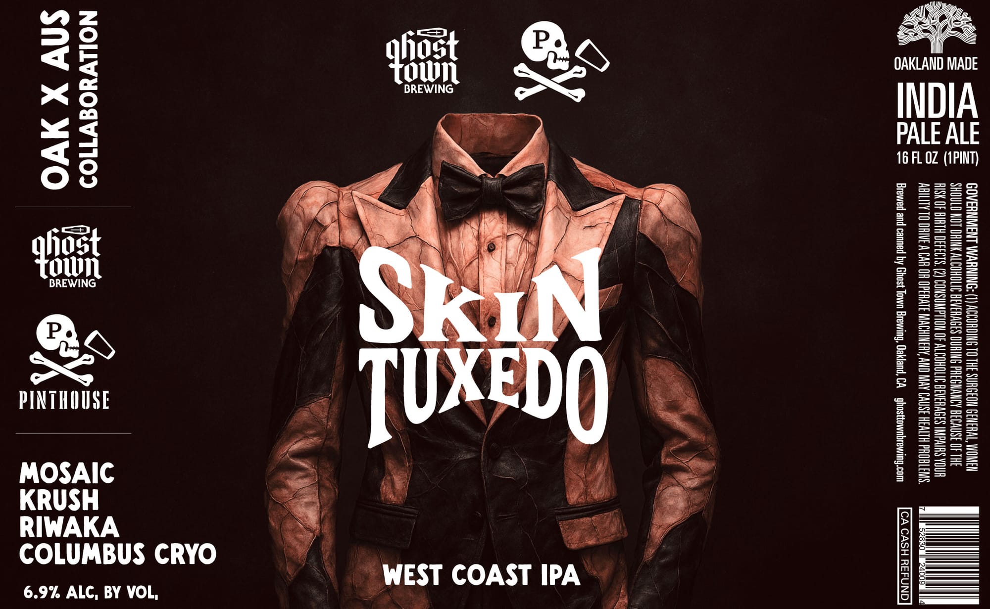 Skin Tuxedo by Ghost Town Brewing - beer label