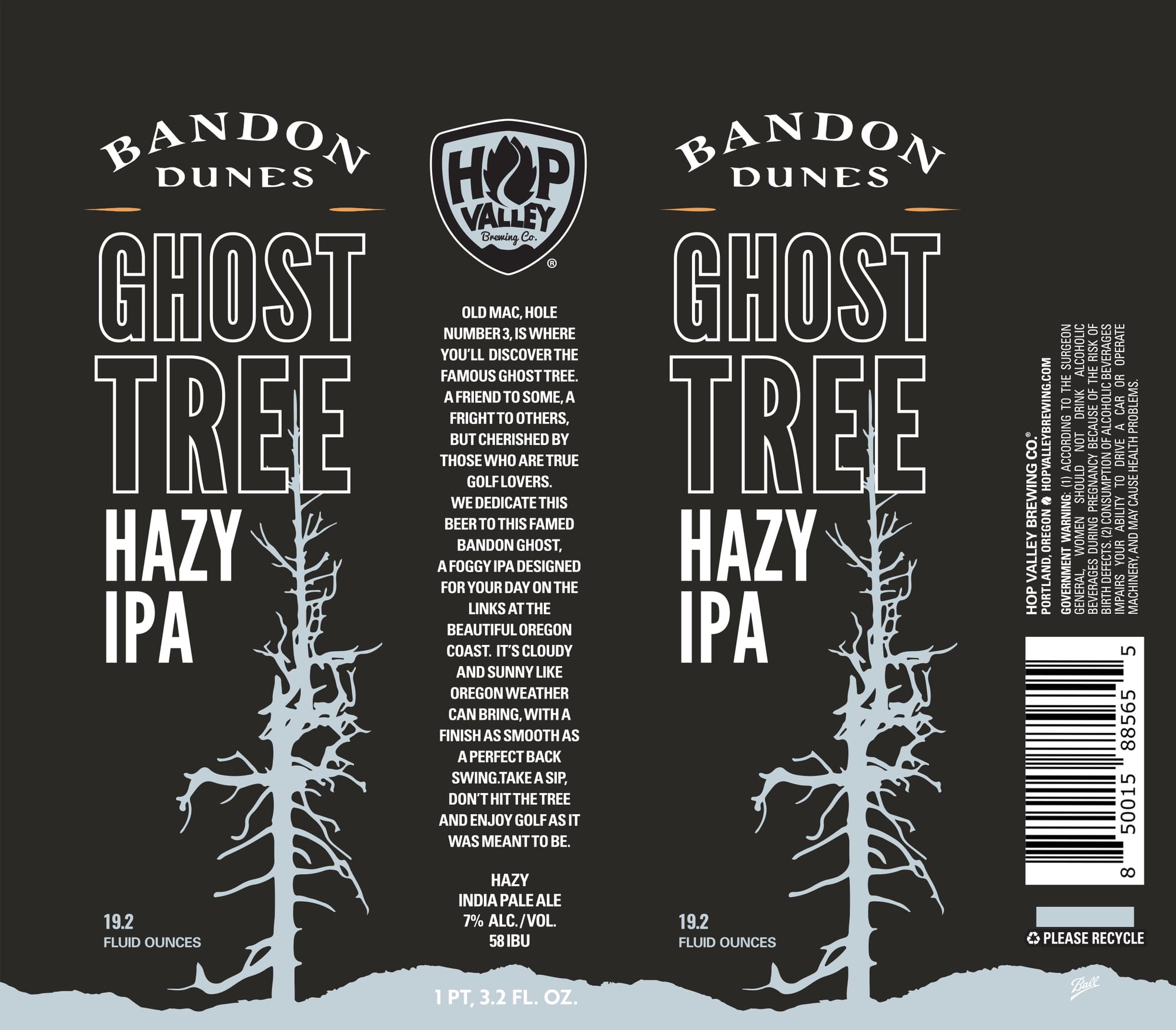 Ghost Tree Hazy IPA by Hop Valley Brewing Co. - beer label