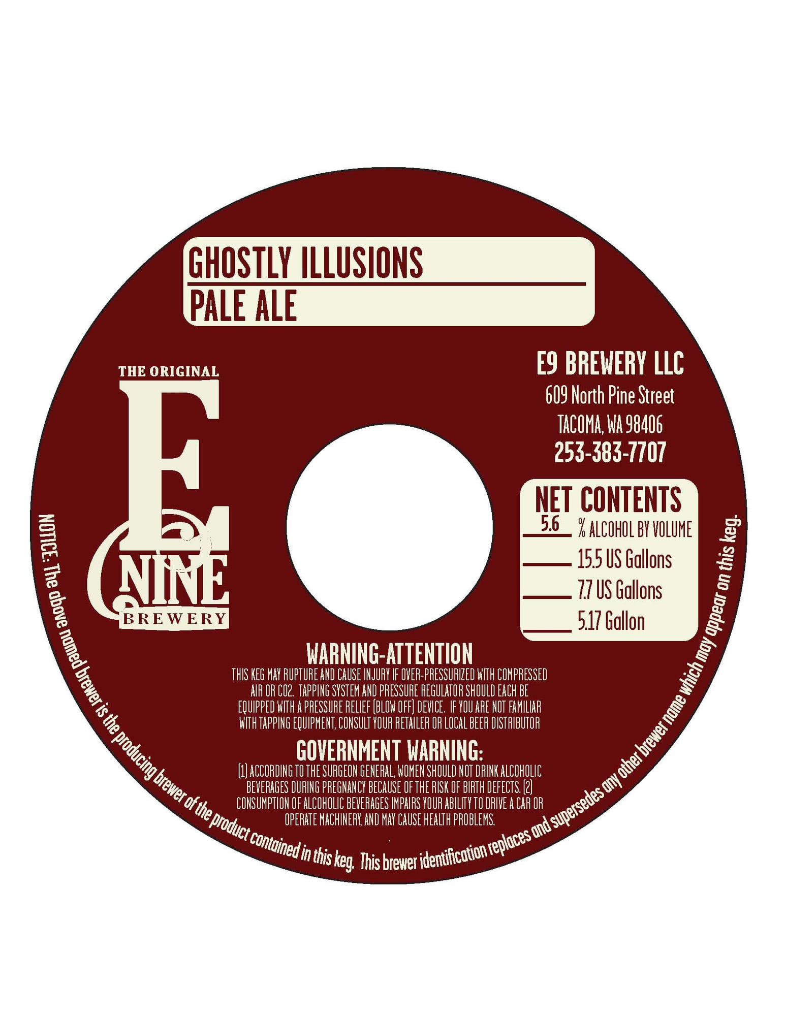 Ghostly Illusions Pale Ale by Nine Brewery - beer label