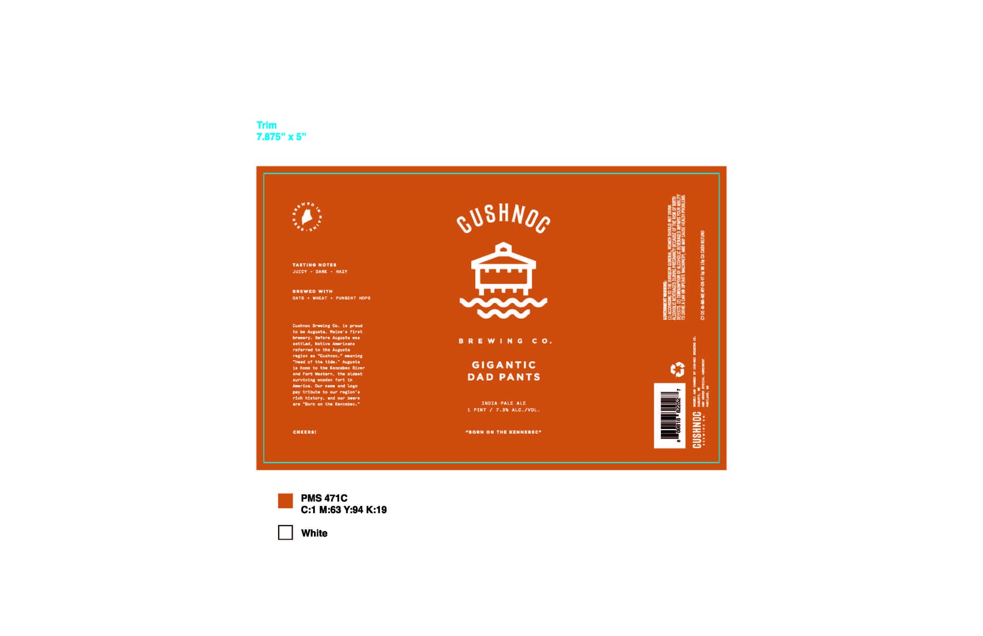 Gigantic Dad Pants by Cushnoc Brewing Co. - beer label