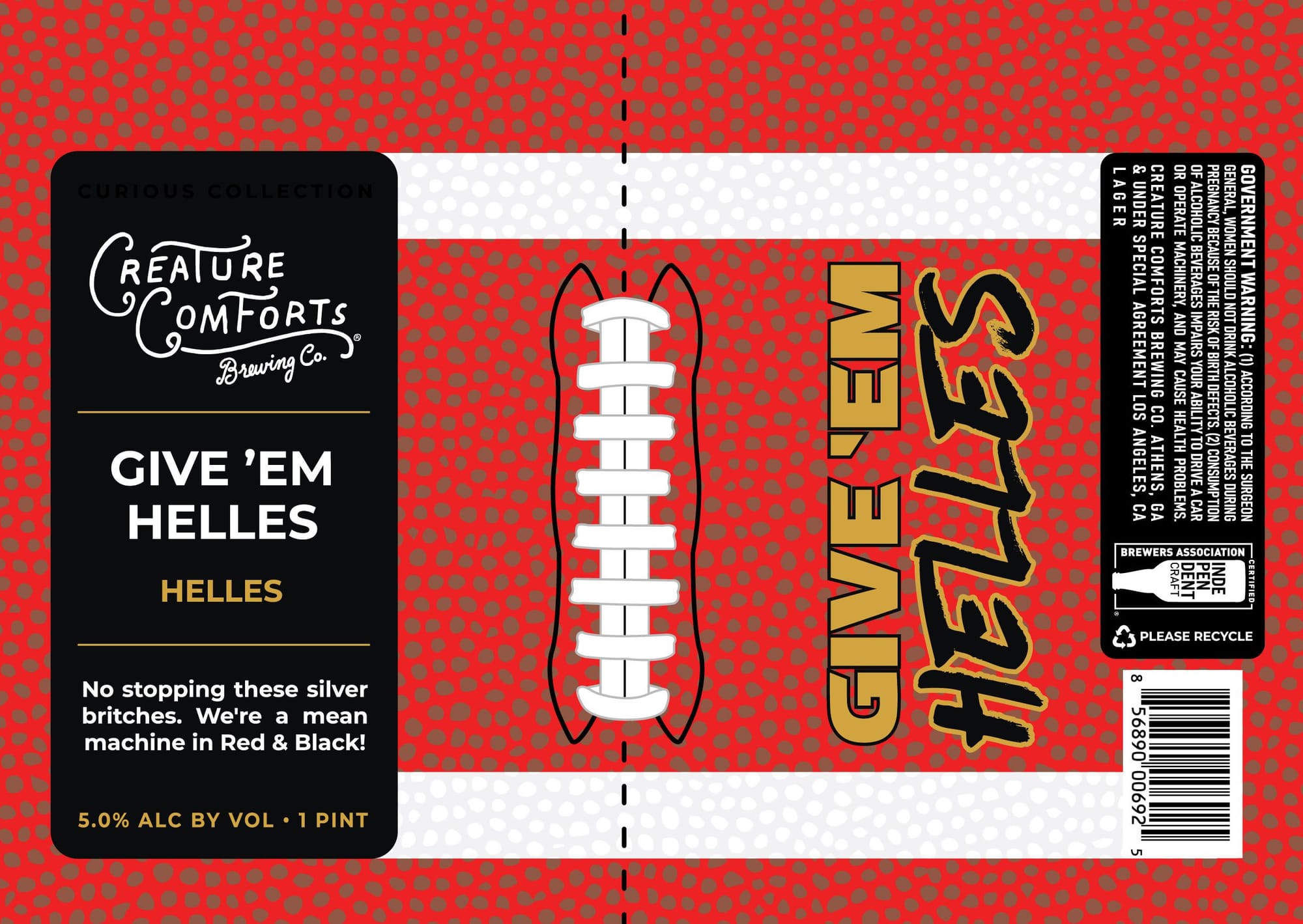 Give ‘Em Hell by Creature Comforts Brewing Co. - beer label