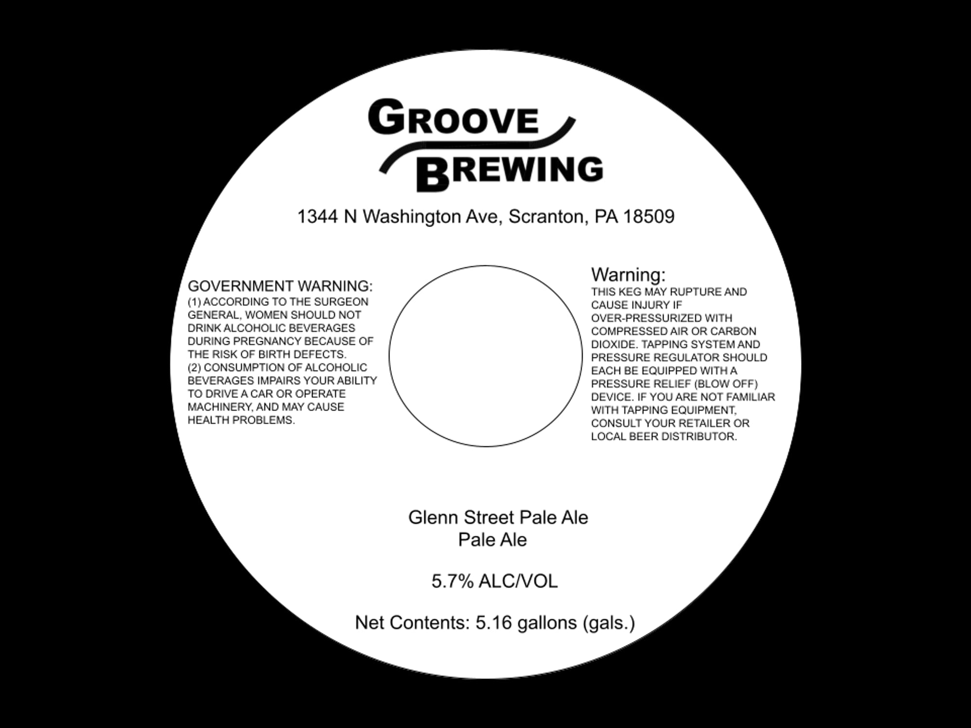 Glenn Street Pale Ale by Groove Brewing - beer label