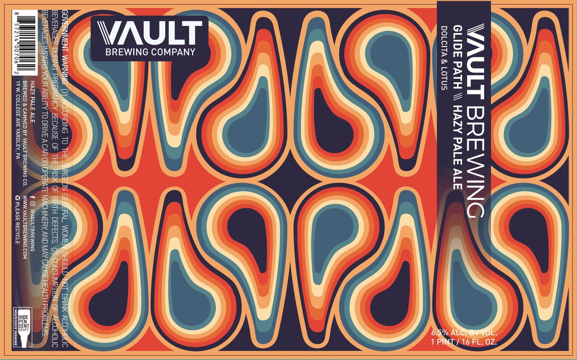 Glide Path Hazy Pale Ale by Vault Brewing Company - beer label